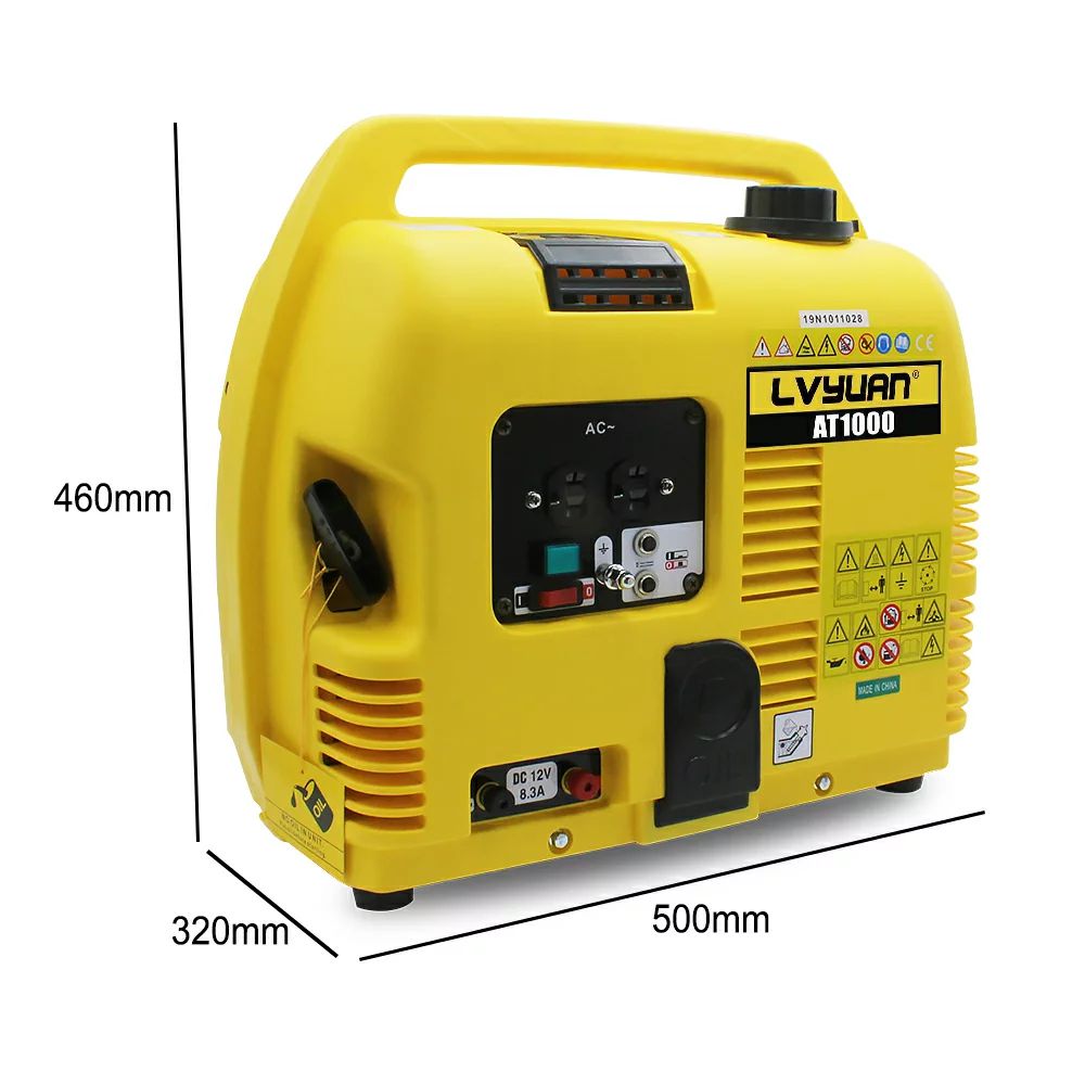 LVYUAN(リョクエン)小型発電機ガソリン発電機1kVA1000VA交直両用直流12V-8A付低騒音過負荷保護キャンピングカー地震災害アウトドアに適用緊急時で大活躍停電の対策!AVR機能付AT1000