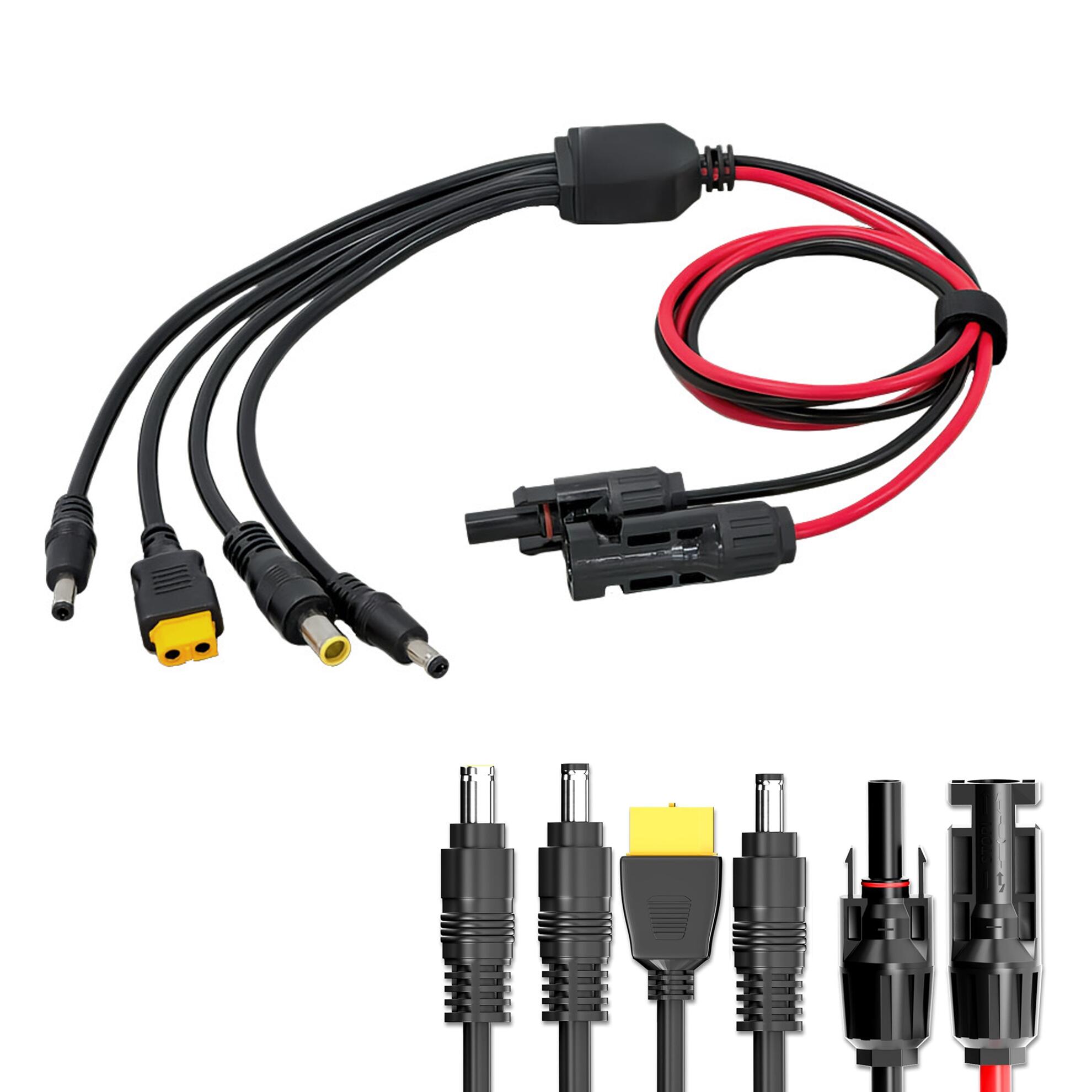 AP折りたたみ式ソーラーパネル 2枚組 MC4とDCコネクタ 楽天市場】LVYUAN ソーラー充電ケーブル 4in1 MC4 DC 太陽光充電