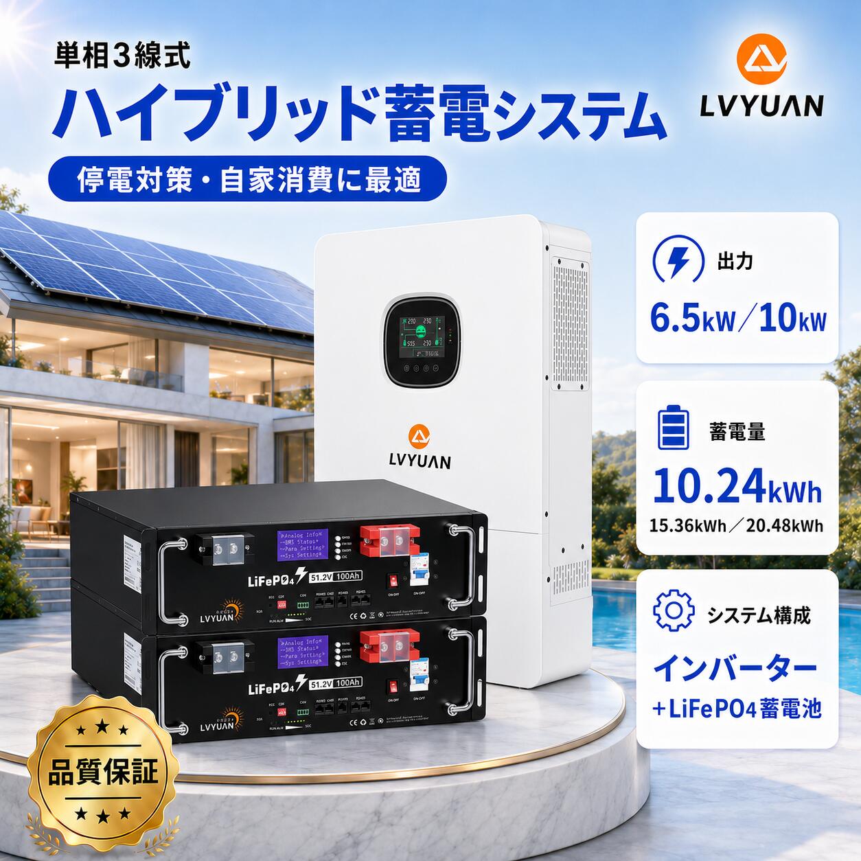 【百貨店SALE眼球通貨価値★15％OFF】 LVYUAN 単相3線式変わり種蓄電取り合わせ（仕合わせ型）