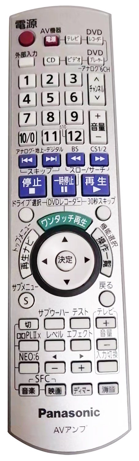 急行列車 完全無欠 新品 PANASONIC パナソニック AVアンプリファイアー用遠隔操作 EUR7662Y70 SU-XR50 用 遠隔操作