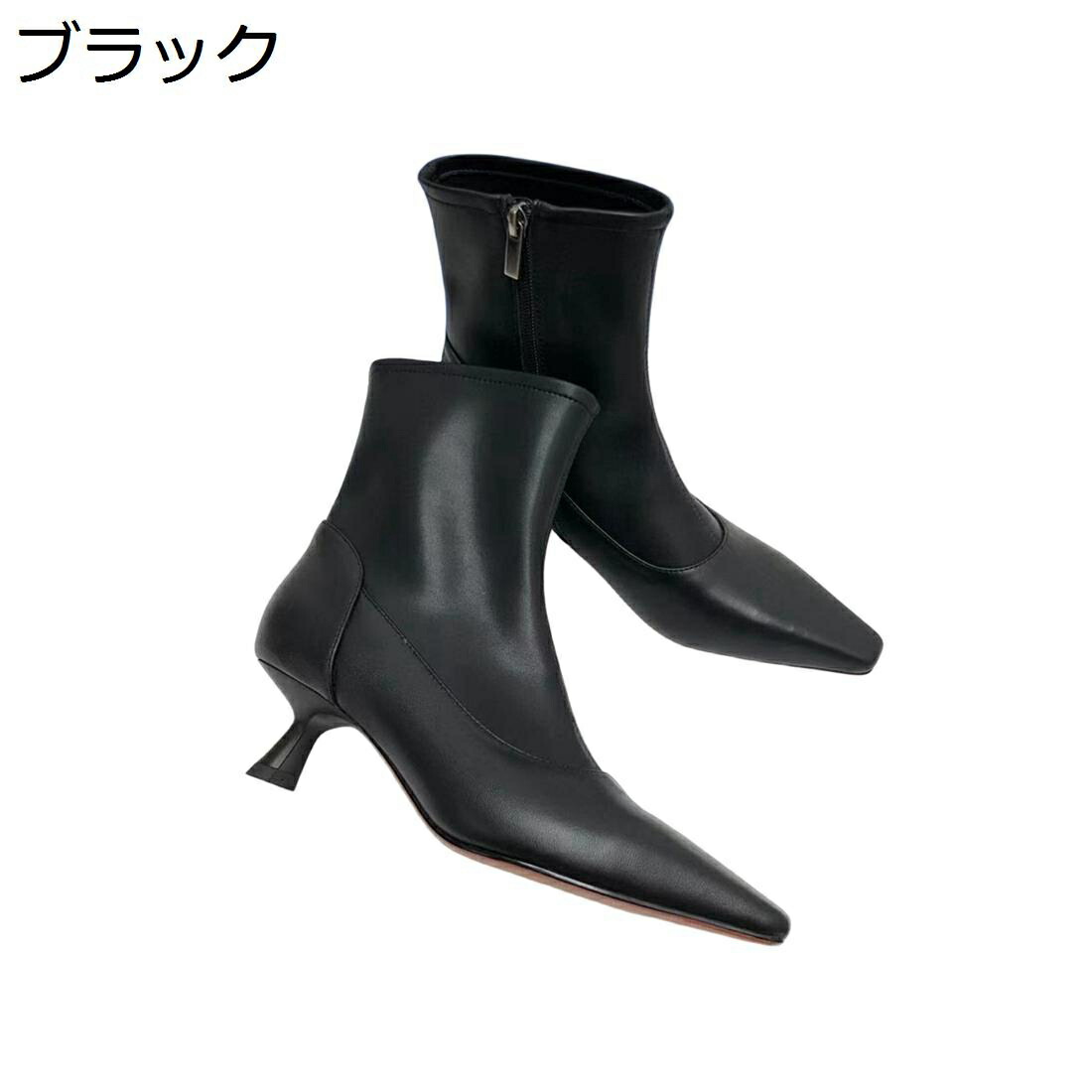 【全店通用25%OFFクーポン】ショートブーティー ムートン レディース ショートブーツ ヒール4cm サイドジッパー ファッション 春秋冬 きれいめ 歩きやすい 疲れにくい 軽量 美脚 痛くない ポインテッドトゥ ビジネス|大森麗萱