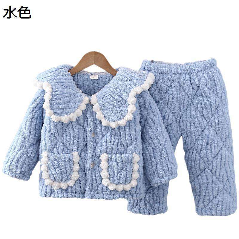 【今日このごろ制限事項、超買得30％OFF引き換え証、2度潮合い皆無】パジャマ 赤ちゃん用 中綿入り口・入口 年月冬 ガールズ お部屋お召しもの 襟付き添い人 綿ネル 御姉さん 朦々たる 裏起毛 2点仕掛ける 前食い違い トップス+ズボン ウェストゴム 無地 好いたらしい モコモコ 肌に人懐っこい 保