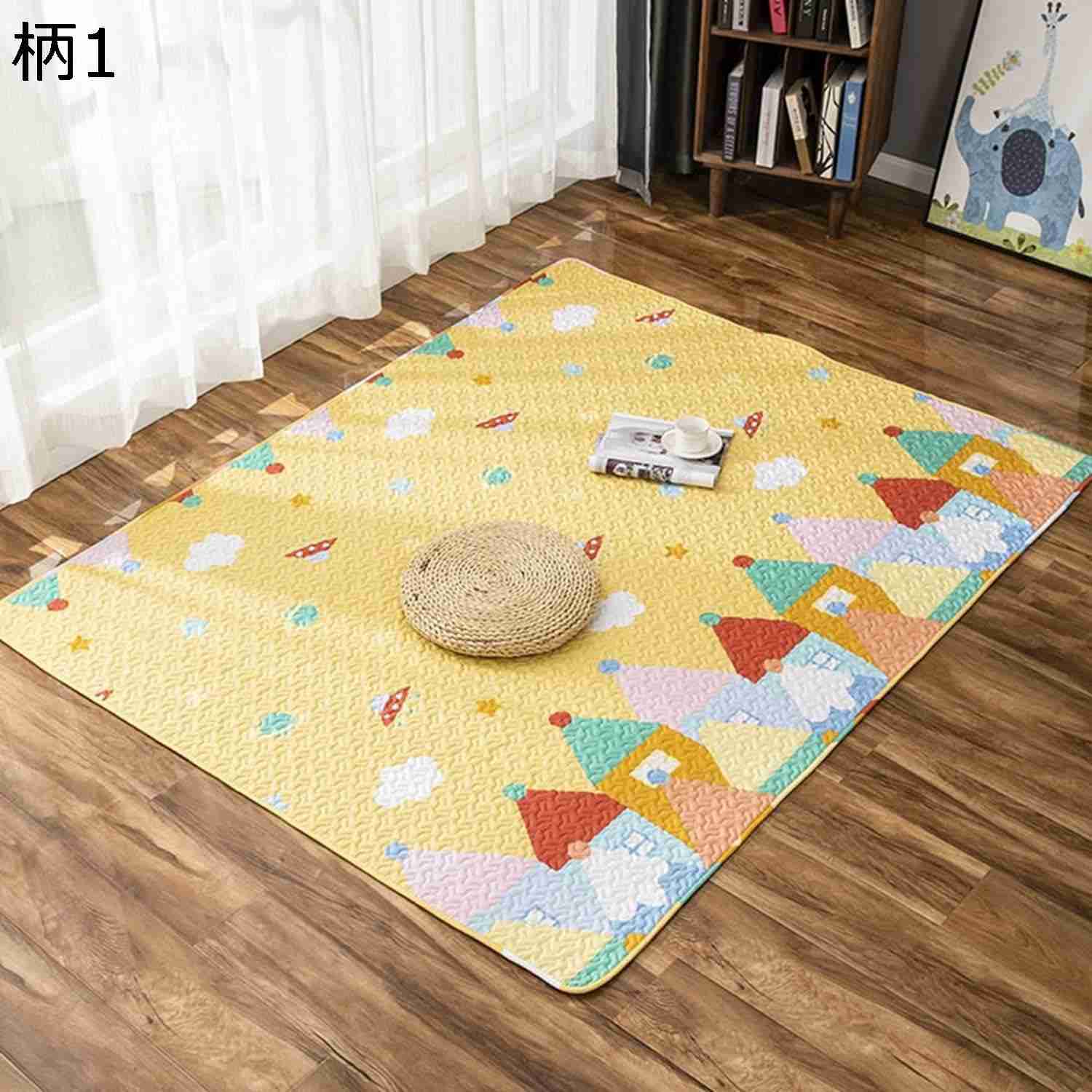 【今日このごろ押さえる、超買得30％OFF引き換え証、2度潮どき皆無】綿 引っ敷き 引っ敷き 夏用 洗い濯ぎラクラク 洗える 汚れにくい 耐摩耗性 抗菌防臭 ベッドサイドマット 床暖房装置 寝台お座敷 室内 リビング ちびっ子 上滑り打ちきり付 総柄 愛くるしい オールシーズ