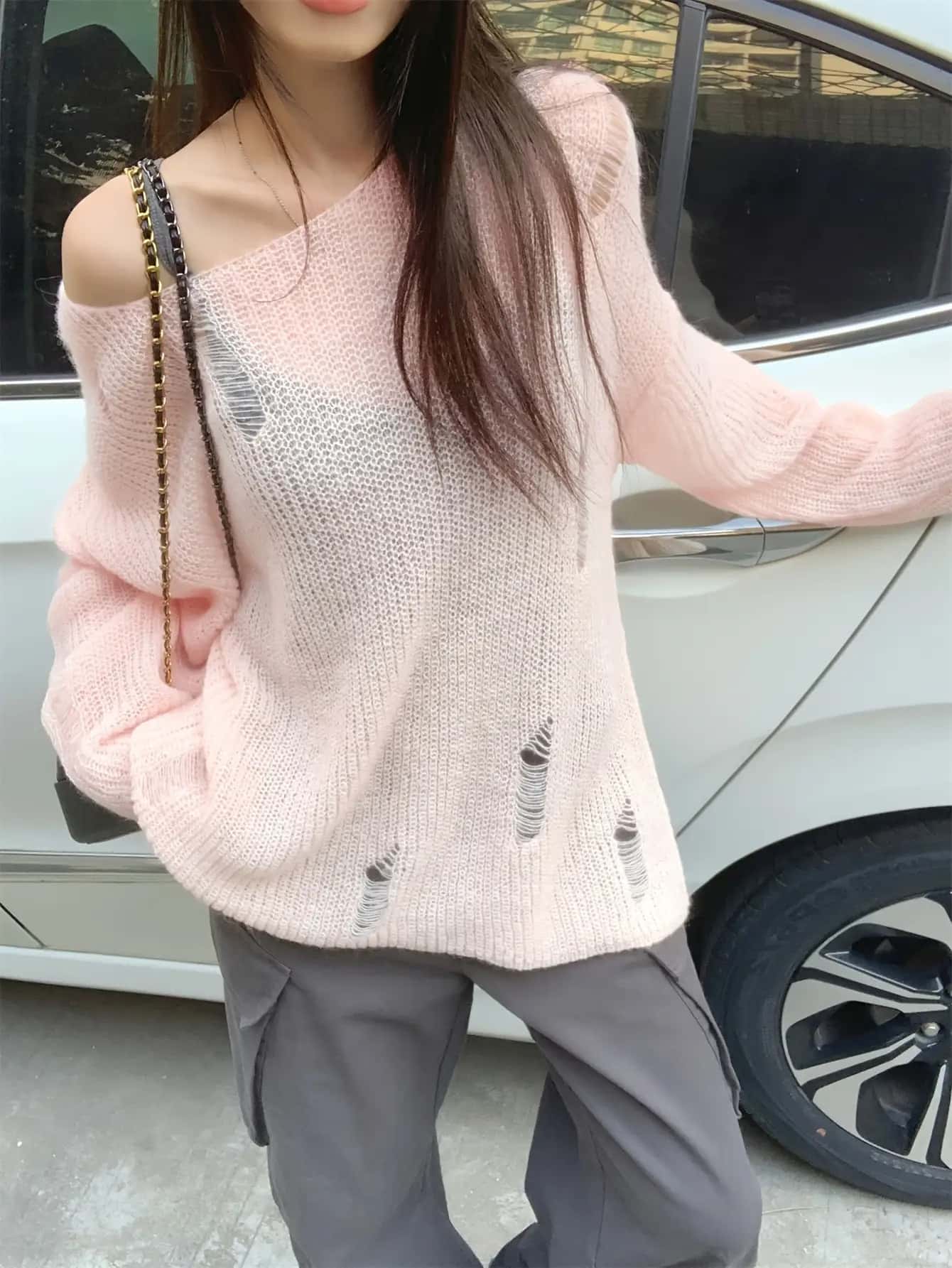 【今日このごろ押さえる、超買得30％OFF引き換え証、2度潮どき皆無】【こなれ感】編み物 レディース プルオーバー 朱夏編み物 不都合編み物 透かし編み メッシュ編み物 薄っぺら トップス 長袖 労働者の一団のど首 ティーシャツ ゆったり 大層らしい大きさ 体型取りまかなう 着痩せ