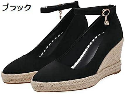 【20%OFFクーポン～】ラウンドトゥ ジュート ウエッジソール サンダル ストラップ 低反発 ジュートソール 春 夏 安定感 レディース 歩きやすい 楽ちん 厚底 シューズ エスパドリーユ 疲れない 痛くない ハイヒール パンプス｜大森麗萱
