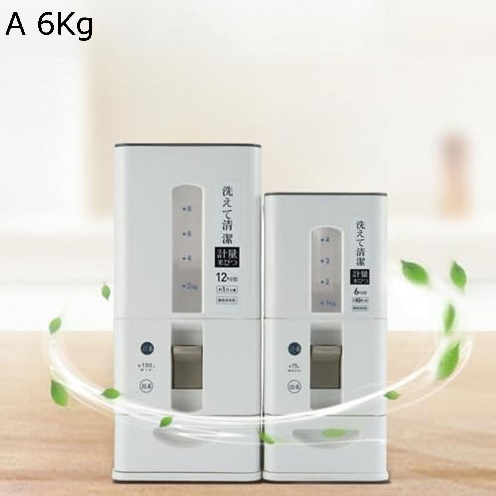 【全店通用25％OFFクーポン】米びつ 米筒 6kg 12kg ワンクリック密閉式防湿保存容器 キッチン収納 洗える ごはん容器 お手入れ簡単 おしゃれ 計量カップ付き 計量 残量見える｜大森麗萱