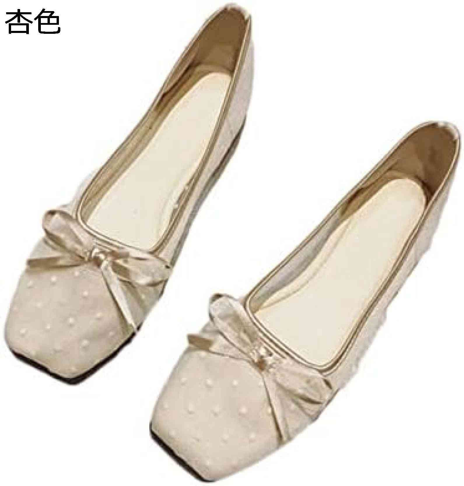 【全店通用25%OFFクーポン】リボン がかわいい ローヒールパンプス 痛くない 走れる ぺたんこ おしゃれ ローファー スリッポン パンプス スクエアトゥ レース ドット柄 透かし彫り 靴 大きいサイズ シューズ レディー|大森麗萱