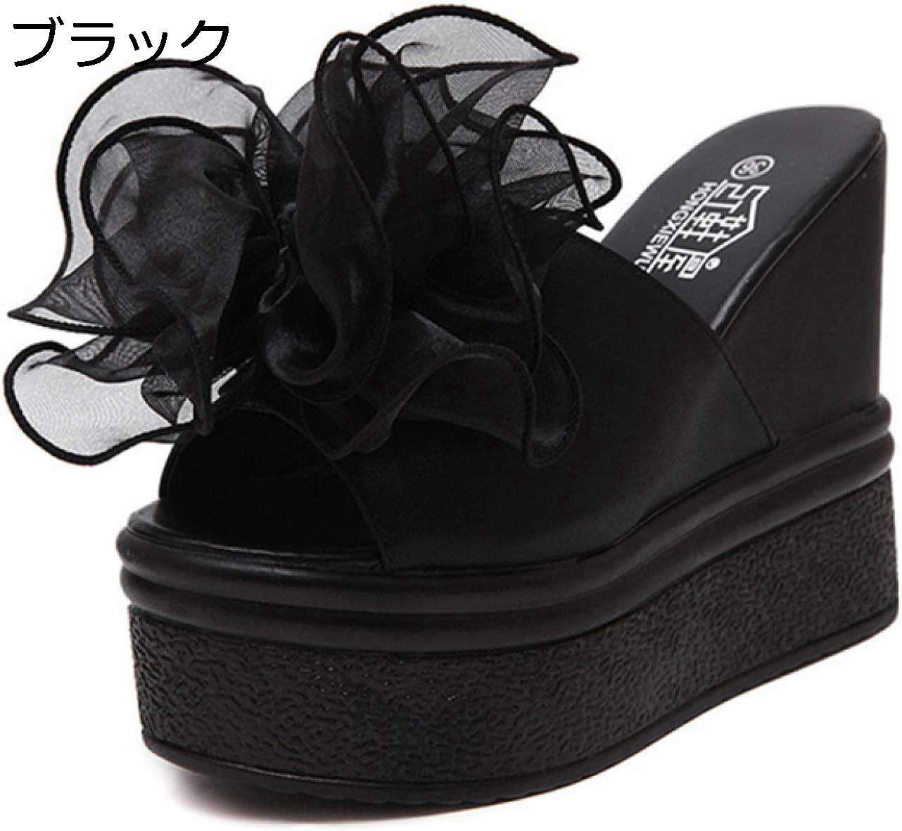 【20%OFFクーポン～】レディース サンダル ストーム付き 厚底 ハイヒール ウェッジヒール オープントゥ靴 夏 スリッパ ウェッジシューズ プラットフォーム オープントゥシューズ ビーチシューズ 宴会 パーティー 結婚式 披露宴｜大森麗萱
