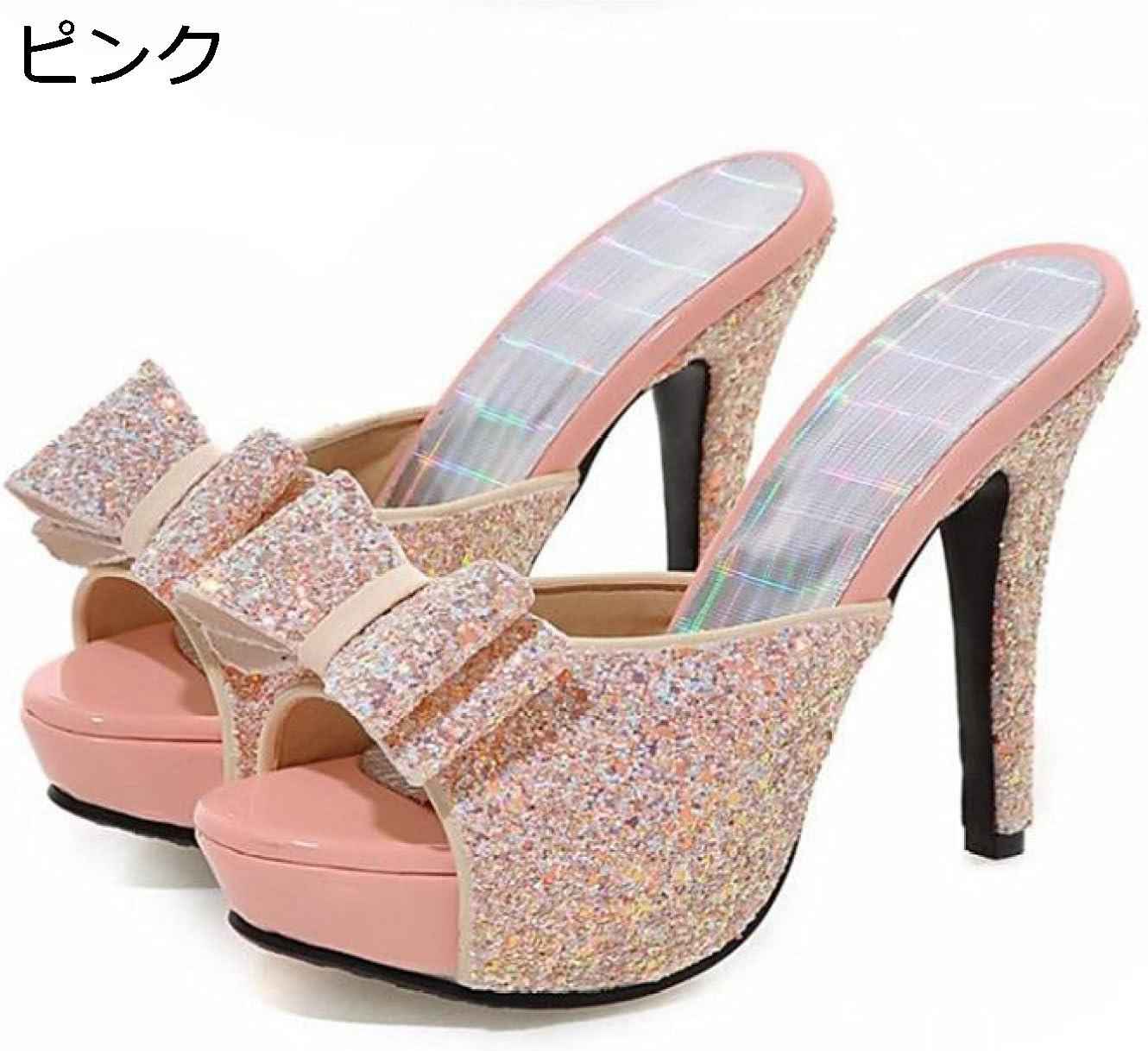 【今日このごろ押さえる、超買得30％OFFクーポン券、2度汐合い絶無】サンダル ミュール レディース 12浪花節的踵 厚底 ピン踵 ハイヒール 歩き分かりやすい 馬鹿でかい大きさ 弱められた大きさ 黒 白 キラキラ キャバ シュロの葉 つっかけ 下駄 黒風付き添い人 ミュール