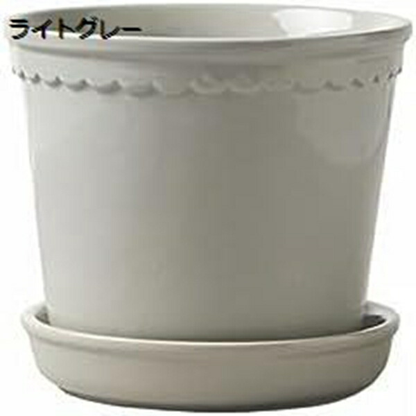 【25%OFFクーポン】植木鉢 陶器製 北欧 多肉植物鉢 フラワーポット 底に水抜き穴あり シンプル 15cm 通気性 円形 ライトグレー 受皿付き ガーデンポット モダン ホーム 装飾 鉢植え ポット お洒落 インテリア リビング 小物入れ デスクトップ 多肉植物 6,766円