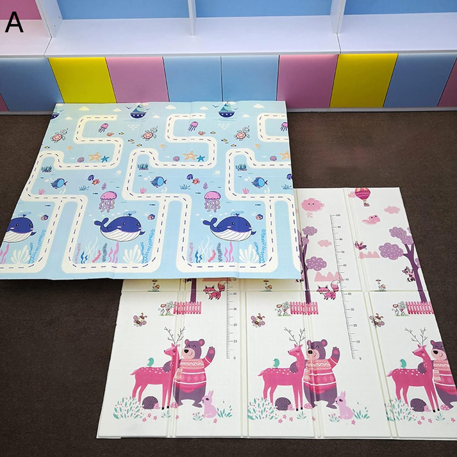 【25%OFFクーポン】ベビープレイマット 200*180*0.9cm 折りたたみ 赤ちゃん 厚手 おしゃれ 遊び 学べる 楽しい 収納 両面パターン 衝撃緩和 清掃簡単 安全 無味 洗える 滑り止め キッズ用プレイマット 防水 防音 出産祝い ルームマット フロアマット 自宅 お昼