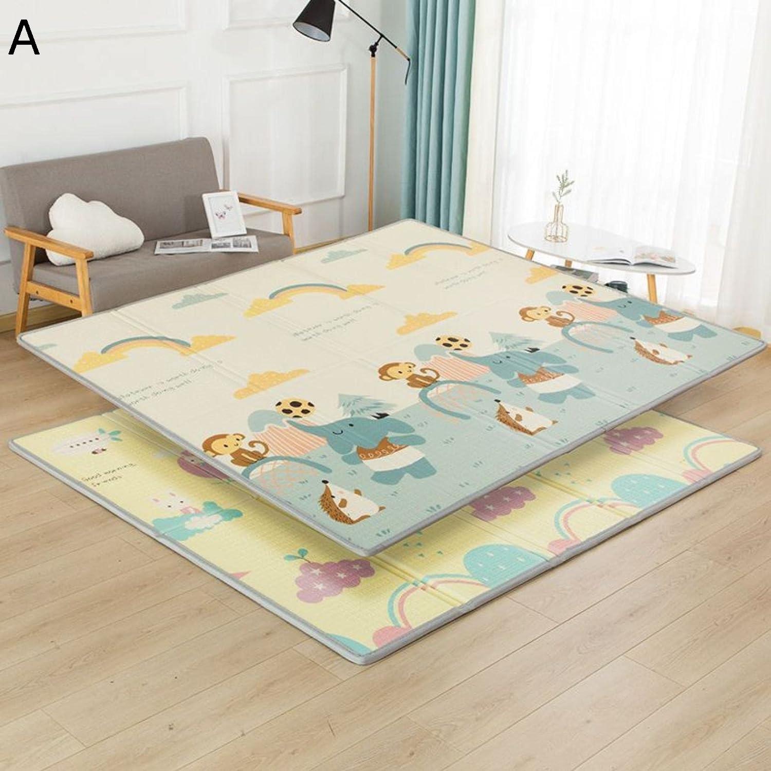 【25%OFFクーポン】ベビーマット 200*180*2cm 折りたたみ キッズ用プレイマット 遊び 学べる 楽しい おしゃれ 可愛い 赤ちゃん 厚手 薄手 清掃簡単 衝撃緩和 両面使用可 遊び 学べる 楽しい 安全 無毒 無味 出産祝い ルームマット フロアマット 自宅 お昼寝マッ