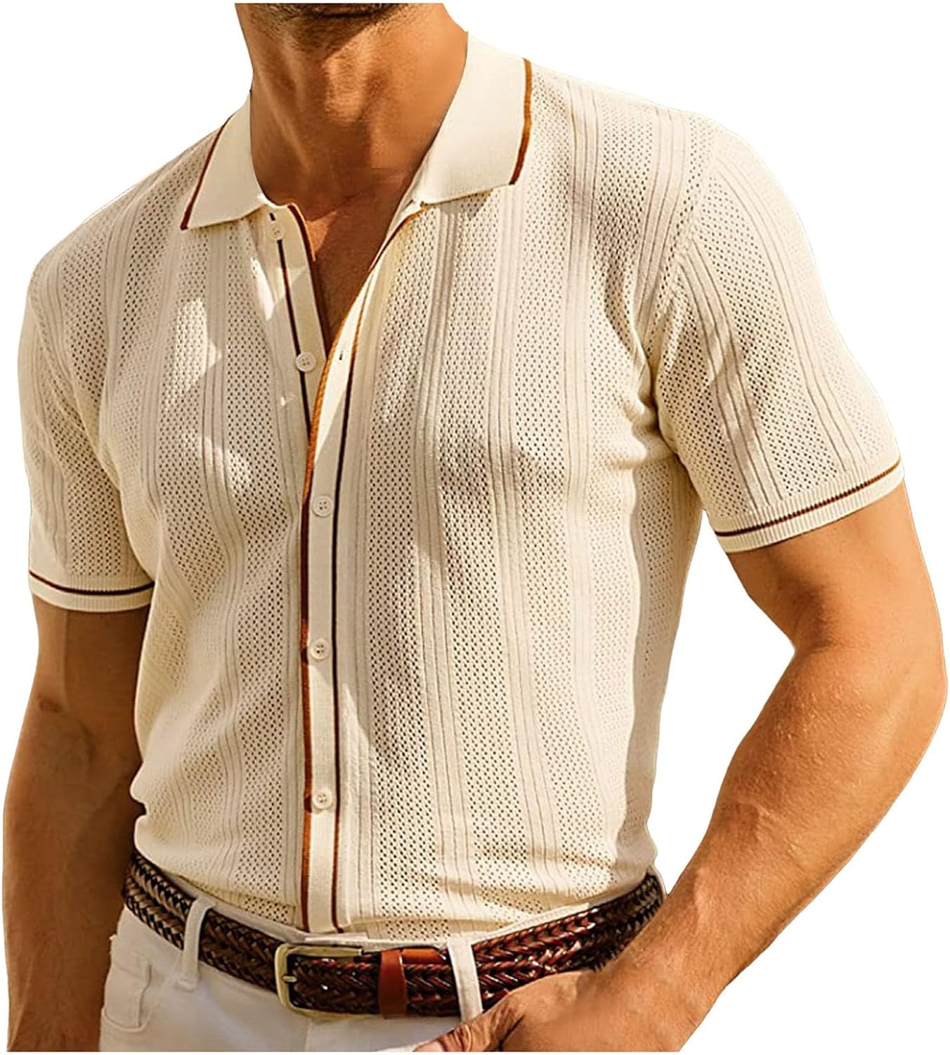 【全店通用25％OFFクーポン】ポロシャツ メンズ 半袖 夏服 薄手 無地 サマーニット 通気 カジュアル ニットソー Tシャツ ストレッチ 大きいサイズ カットソー シャツ カジュアル ビジネス 襟付き polo shirt｜大森麗萱