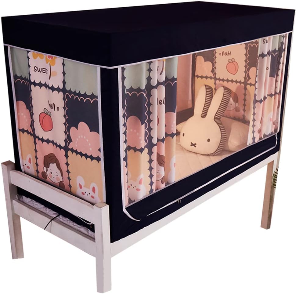 【全店通用25％OFFクーポン】三開け シングルベッド テント 学生寮 ワンタッチポップアップテント蚊帳 防塵シェーディング プライバシーテント、遮光 通気性 ピンク 80*180*90cm｜大森麗萱 8,478円