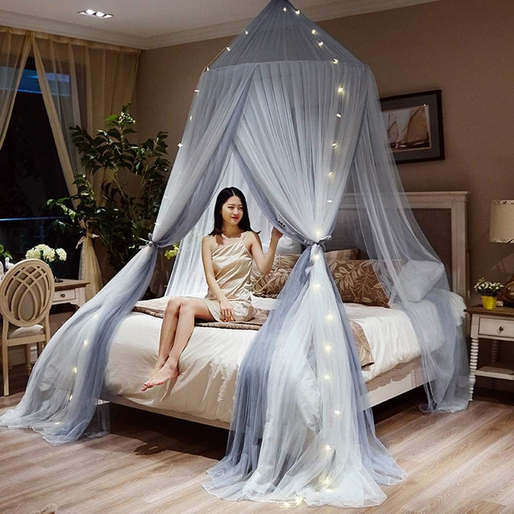 【全店通用25%OFFクーポン】天蓋 For Bed プライバシーテント 吊り下げ 姫系蚊帳 ベランダ 大型 蚊帳 ベッド プリンセスベッドキャノピードームレース2色ステッチ 密度が高い 防虫 防蚊 収納便|大森麗萱