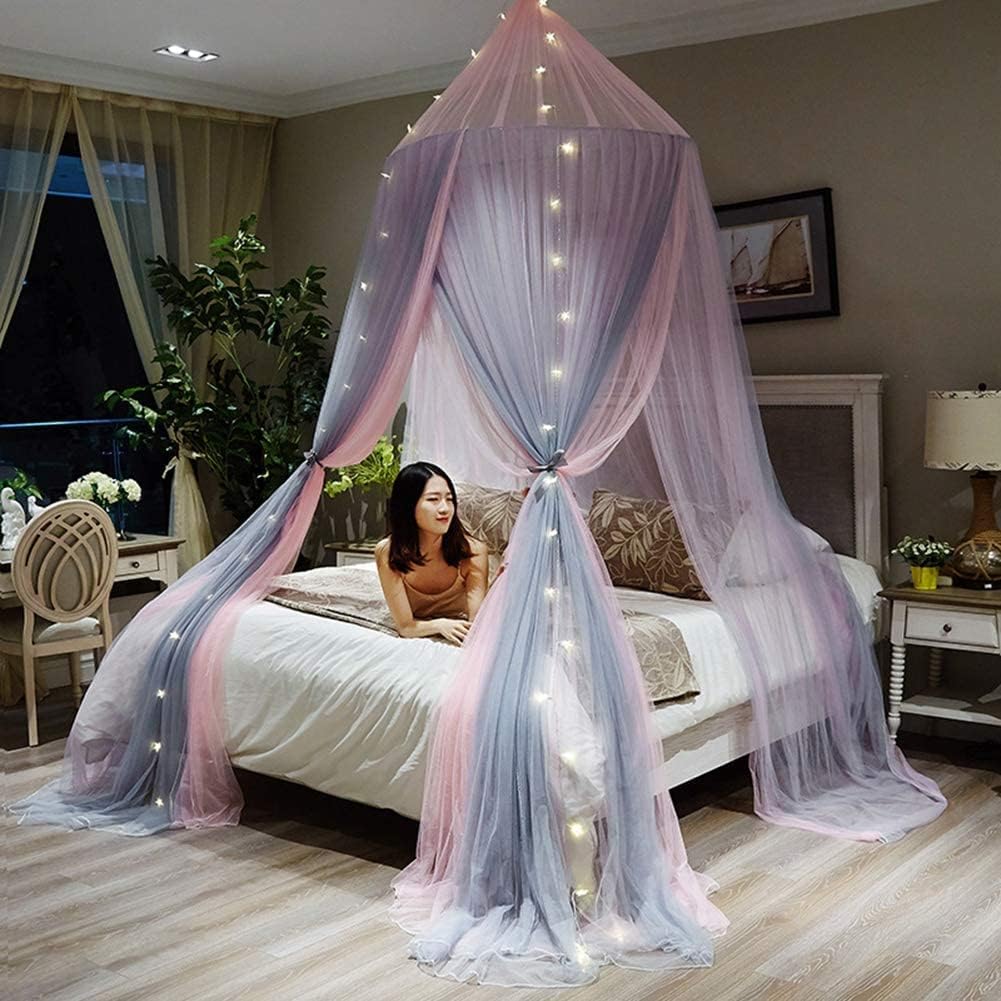 【全店通用25％OFFクーポン】天蓋 For Bed プライバシーテント 吊り下げ 姫系蚊帳 ベランダ 大型 蚊帳 ベッド プリンセスベッドキャノピードームレース2色ステッチ 密度が高い 防虫 防蚊 収納便｜大森麗萱