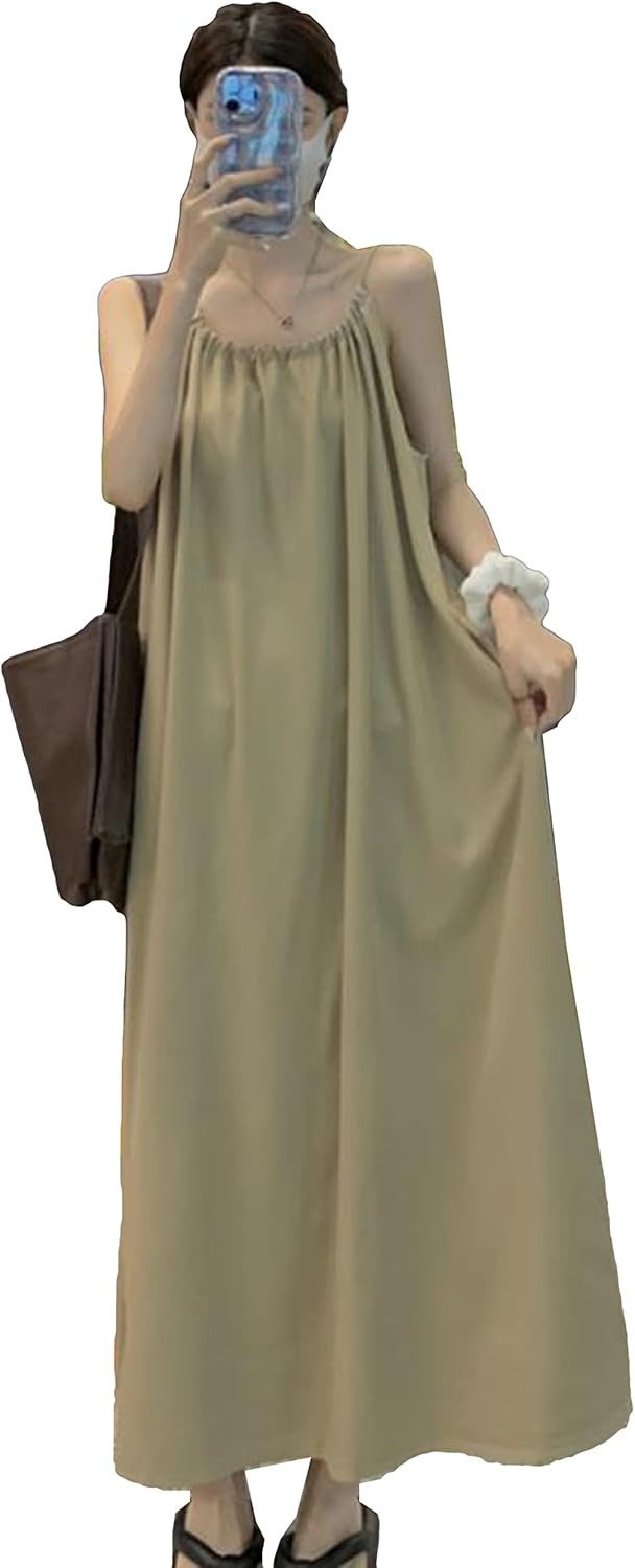 【25％OFFクーポン】レディース ロング ワンピース 夏 ドレス 綺麗め ノースリーブ ワンピース カジュアル キャミソール ワンピース 袖なし ドレス