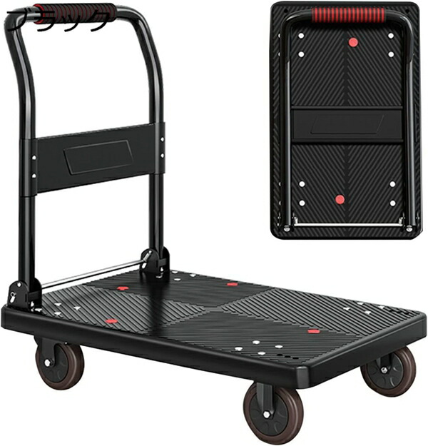 【全店通用25%OFFクーポン】台車 ハンドキャリー キャリーカート 業務用台車 72×47cm 90*60cm 折りたたみ台車 重い平台車 耐荷重 300kg 耐摩耗性 ブレーキ機能付 コンパクト台車 運搬台車 荷台車 荷物|大森麗萱