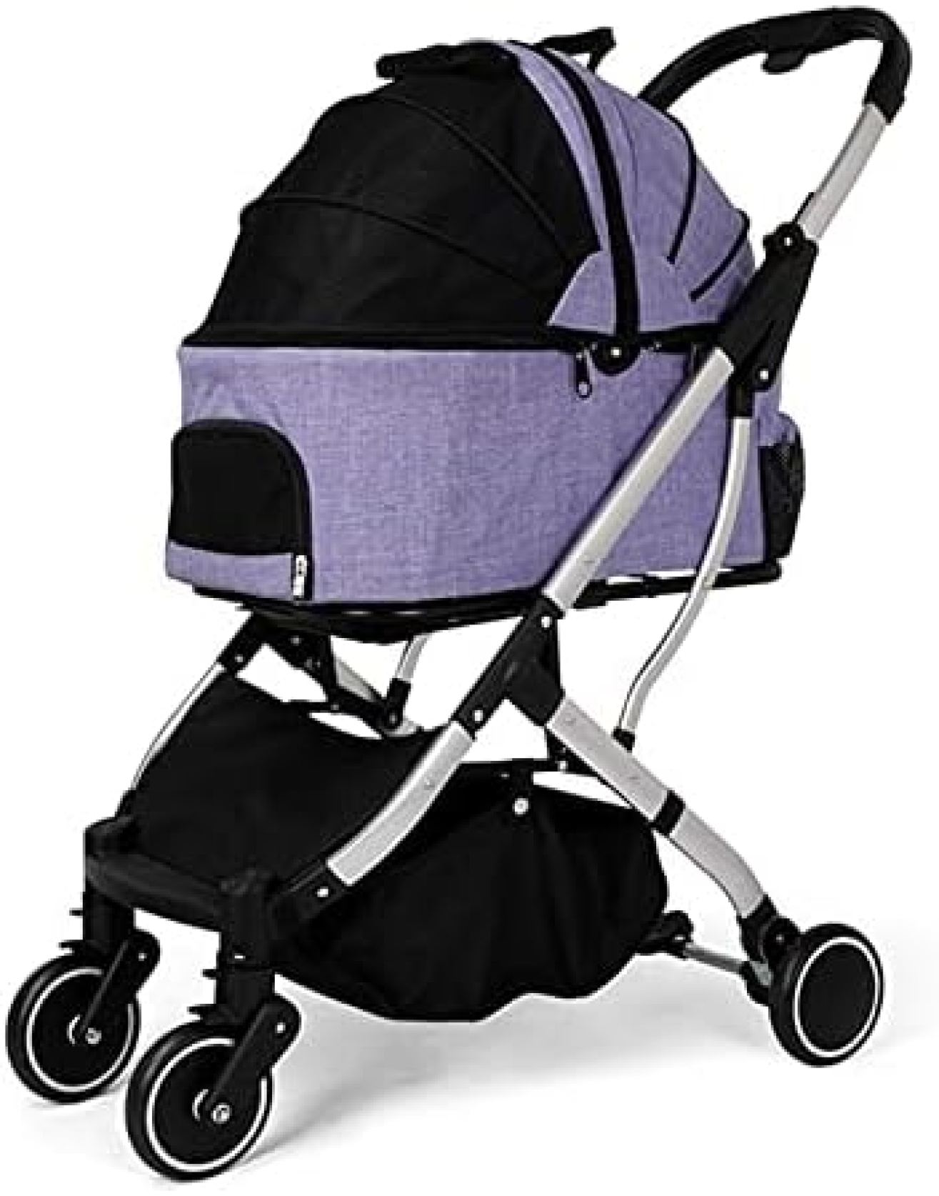 ペットカート ベビーカー バギー 犬 猫 多頭 犬用トロリーペットキャリアベビーカー中型小型犬用犬用ベビーカー猫 取り外し可能なキャリア付きのプレミアム折りたたみ式4輪猫犬用カートベビーカー 通気性ペ｜大森麗萱