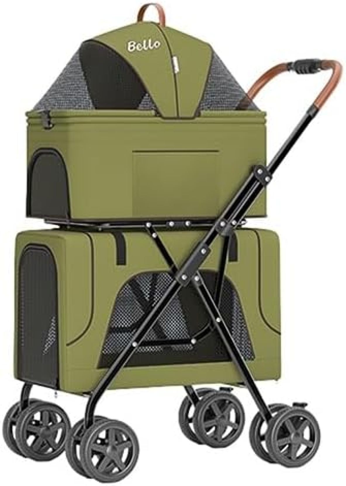ペットカート 二段 分離型 ペットバギー 小型犬 中型犬 猫 多頭 カート ワンキー折りたたみ 前輪360&deg;回転 後輪ブレーキ付き 耐荷重(約) 上段10KG 下段10KG｜大森麗萱 37,952円