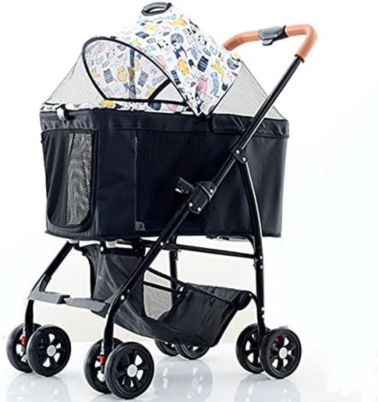 ペットカート ベビーカー バギー 犬 猫 多頭 分離式 ペットカート アルミ合金フレーム付き 4輪キャッツトロリー 折りたたみ ペット用バギー 前輪360&deg;回転 ブレーキ付き犬用ベビーカー耐荷重20K｜大森麗萱