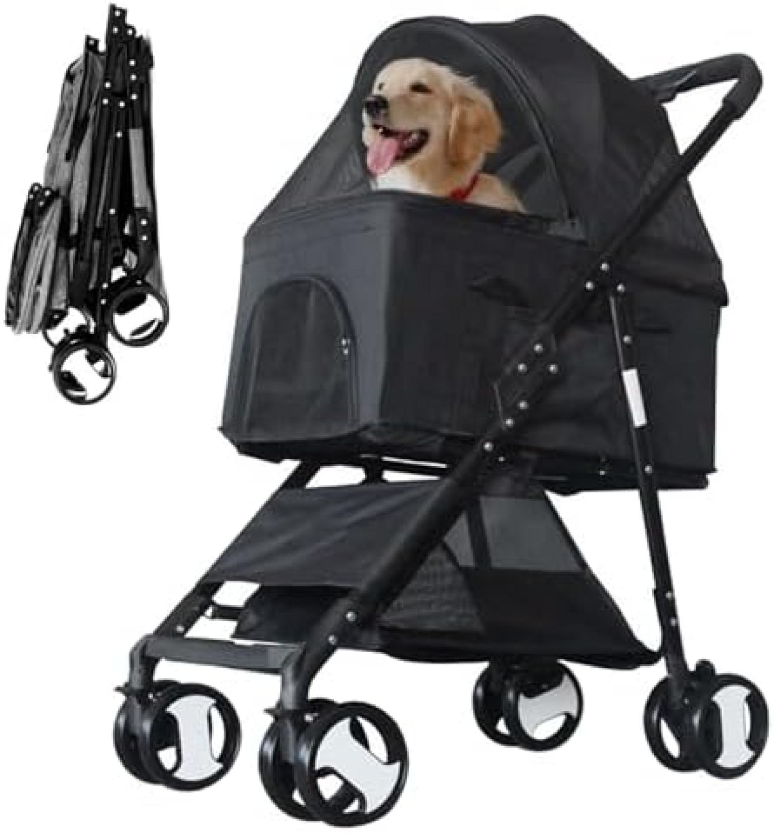 ペットカート ペットバギー 4輪 犬用 キャリーカート 折りたたみ 取り外し可能 分離型 猫用 小型犬 中型犬 大型犬 老犬 介護用 ドッグカート おしゃれ ペット用キャリーカート 犬カート 通気性が｜大森麗萱