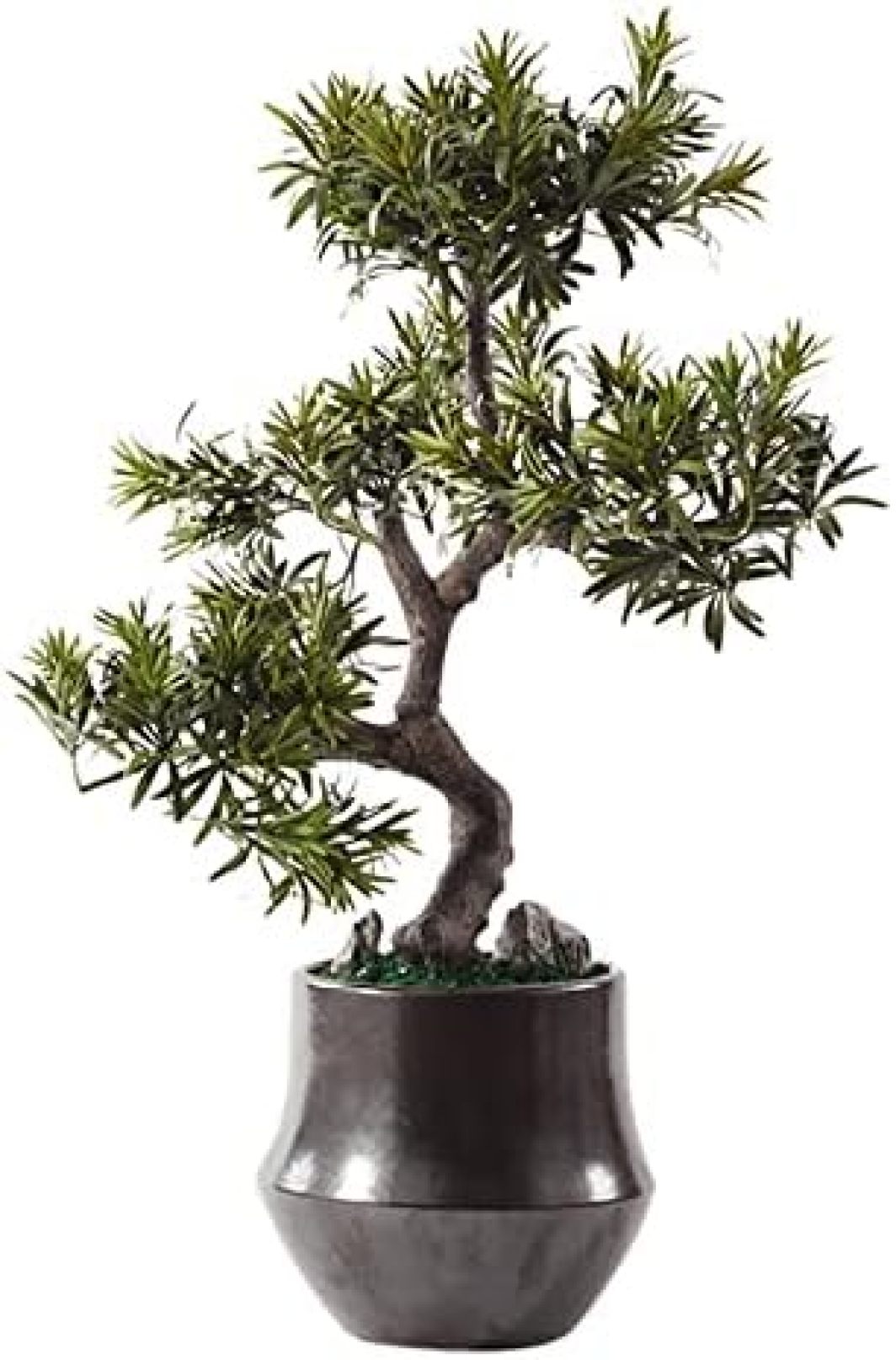 室内装飾用の人工観葉植物 人工盆栽の木 人工植物 フェイクパイン盆栽 セラミックポット付き ホームデコレーション シミュレーションツリー ホームテーブル オフィスデスク ファームハウスデコレーション用｜大森麗萱