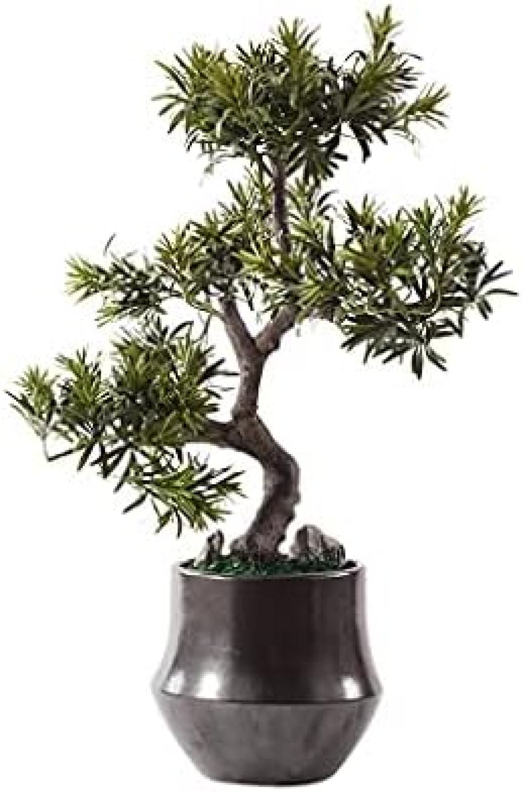 人工観葉植物 人工盆栽の木のセラミック植木鉢模擬緑の植物の鉢植えの植物家族のリビングルームと研究装飾 人工盆栽|大森麗萱