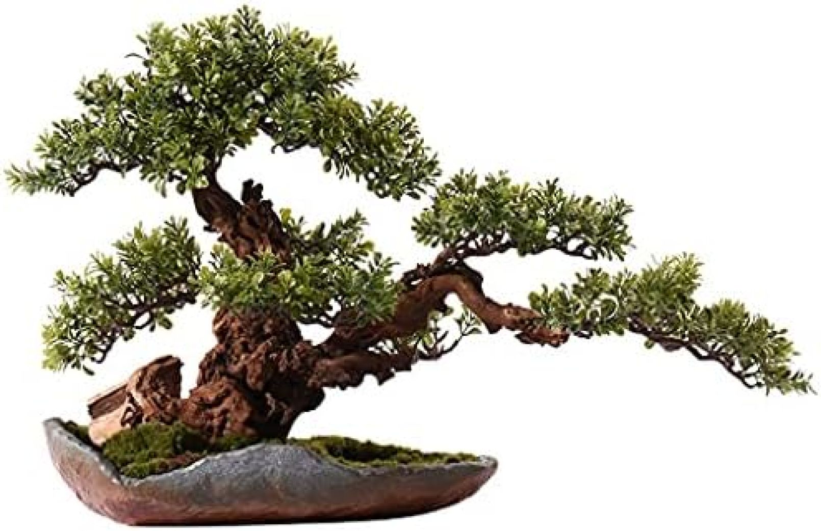 人工観葉植物 中国禅盆栽 シミュレーションマツ 鉢植えのフロントポーチの装飾 フェイクグリーンプラントオーナメント 人工観葉植物|大森麗萱