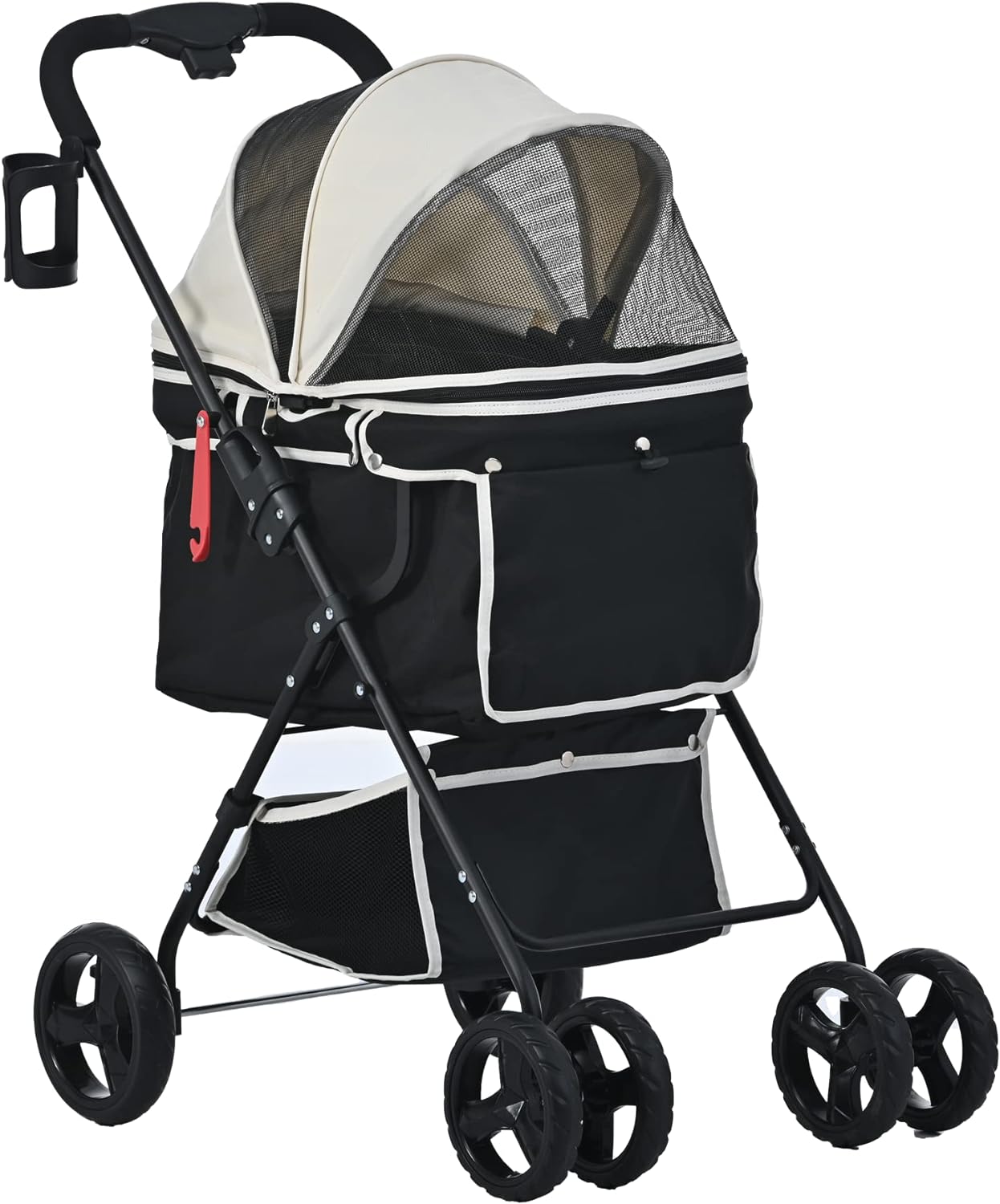 【全店通用25%OFFクーポン】ペットカート 中型犬 小型犬 折りたたみ 全体洗える フルオーペン設計 多頭 軽量 組立簡単 工具不要 介護用 ドッグカート ペットバギー 犬 猫 動物 ペット用品 (ベージュ-1)|大森麗萱