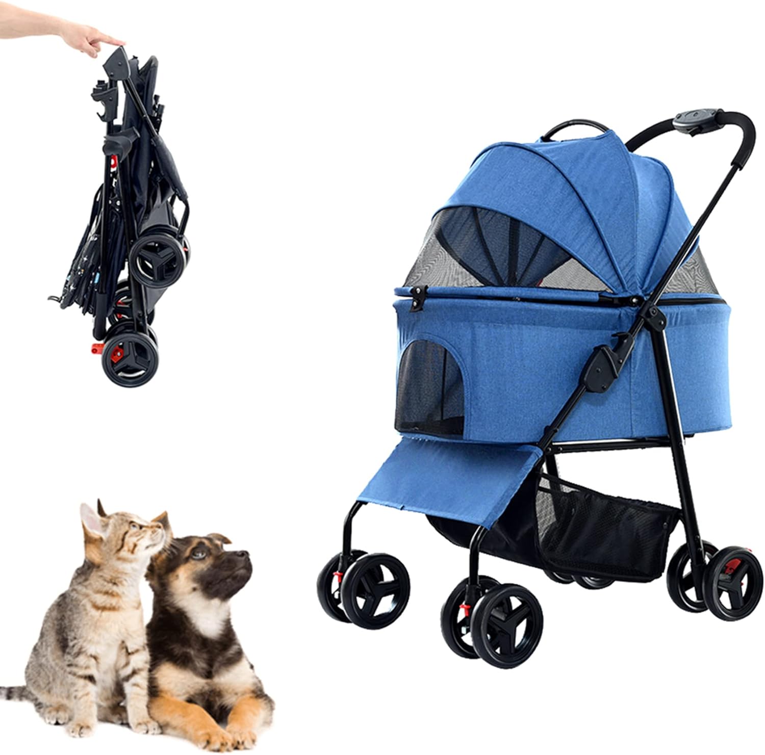 分離型ペットカート ペットカート ペットバギー ドッグカート 折りたたみ 犬 猫 4輪バギー わんわんカート ワンタッチ収納 ブレーキ 軽量 防水 キャリー 小型犬 12,588円