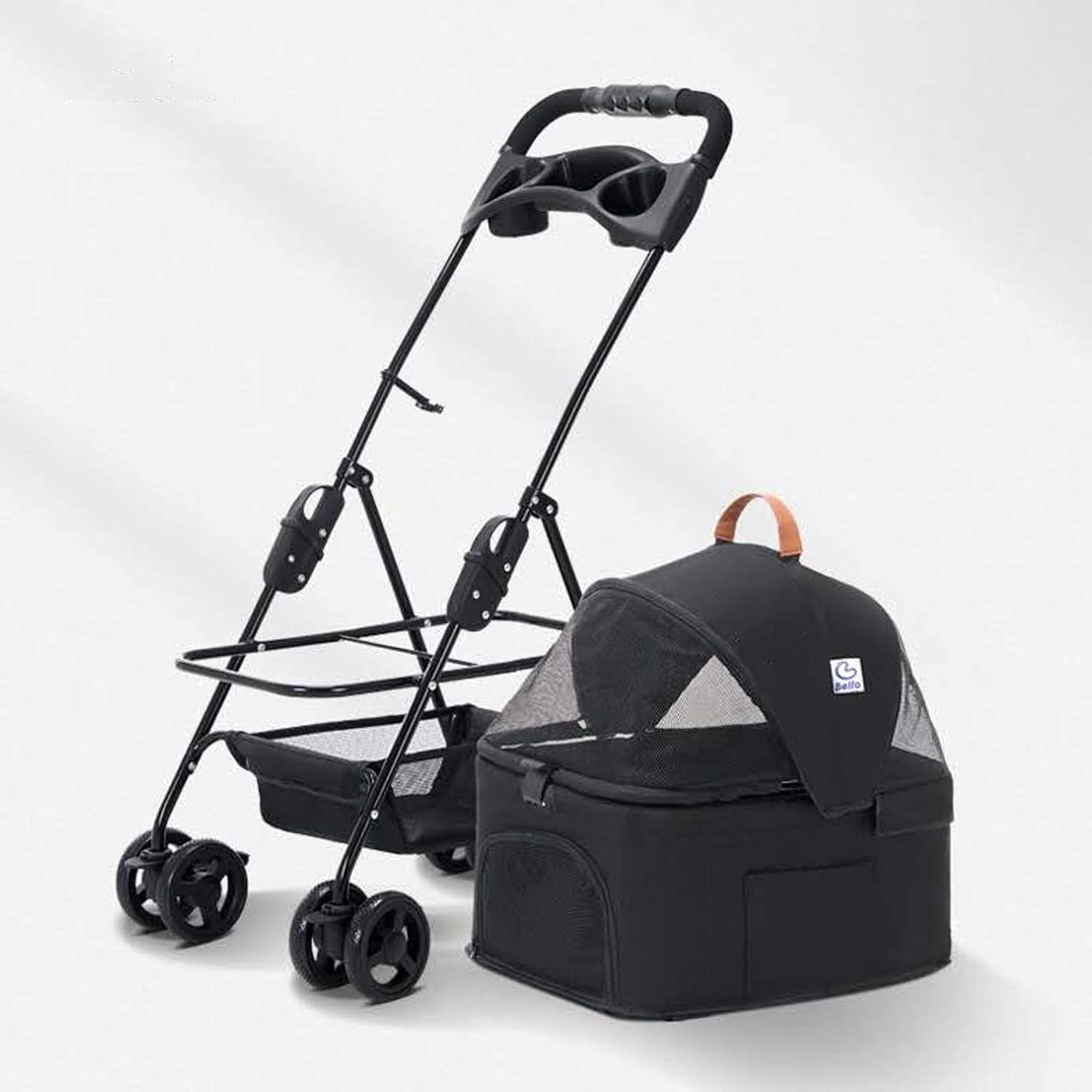 【全店通用25%OFFクーポン】ペットカート ペット用ベビーカー 多機能 多頭用 4輪中型ペットカート 折りたたみ ペット用バギー スームズな走行 バギー 猫犬兼用 折り畳み簡単 通気 前も後ろも網窓 耐荷重18KG|大森麗萱