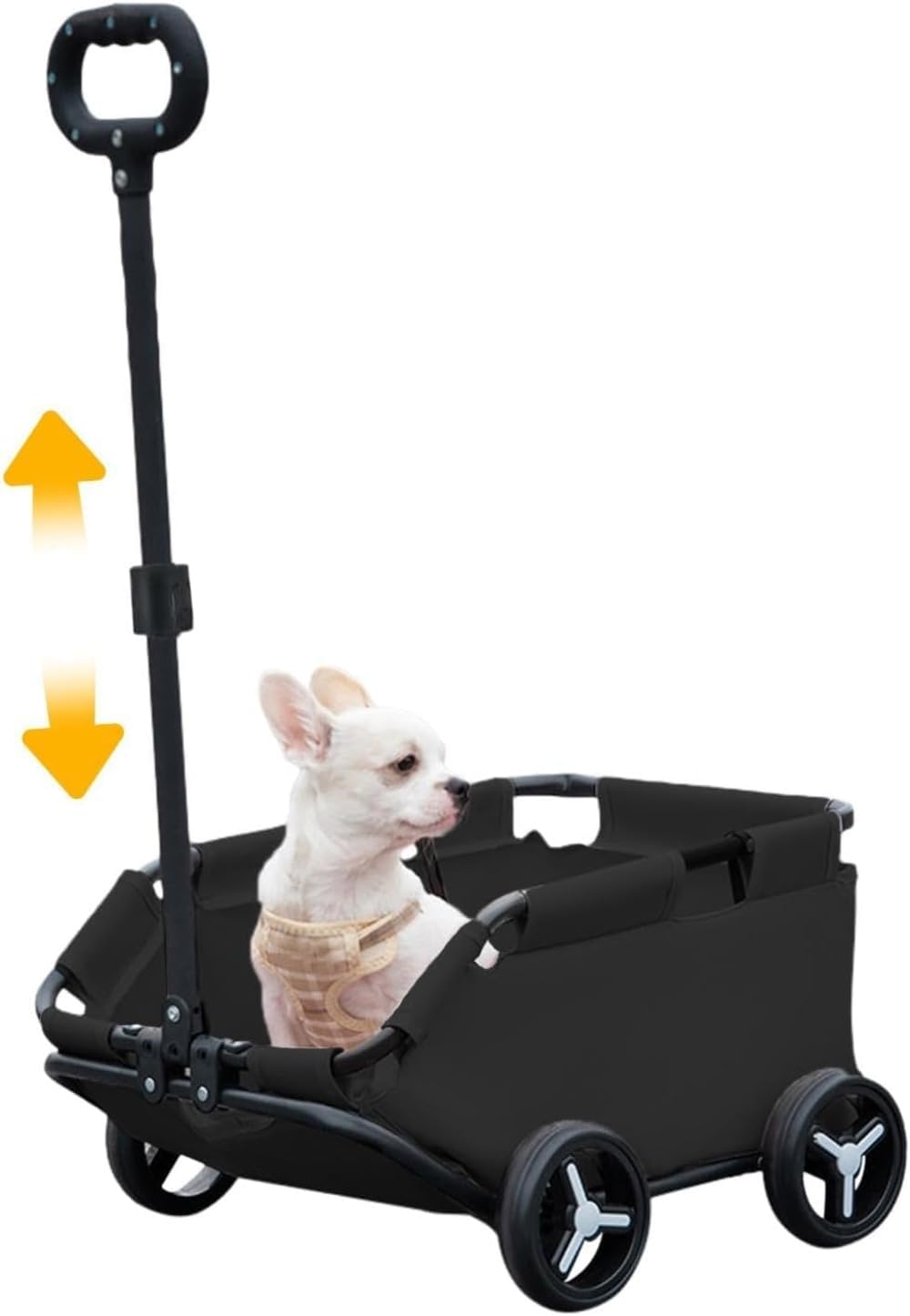 【全店通用25％OFFクーポン】ペットベビーカー 4 輪 - 猫用ベビーカー 軽量 折りたたみ式 - ローリングキャットキャリア ペットキャリッジ - 軽量折りたたみトロリー 4 輪犬カート 子犬 小型犬 猫用 (ブラック)｜大森麗萱