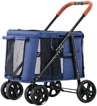 【全店通用25%OFFクーポン】折りたたみ式 犬 カート ペットカート 犬用ベビーカー ,耐荷重30kg 360°回転 多機能 軽量 組み立て簡単 補助介護 散歩 おでかけ 通院 旅行 小型犬中型犬老犬カート (Color :|大森麗萱