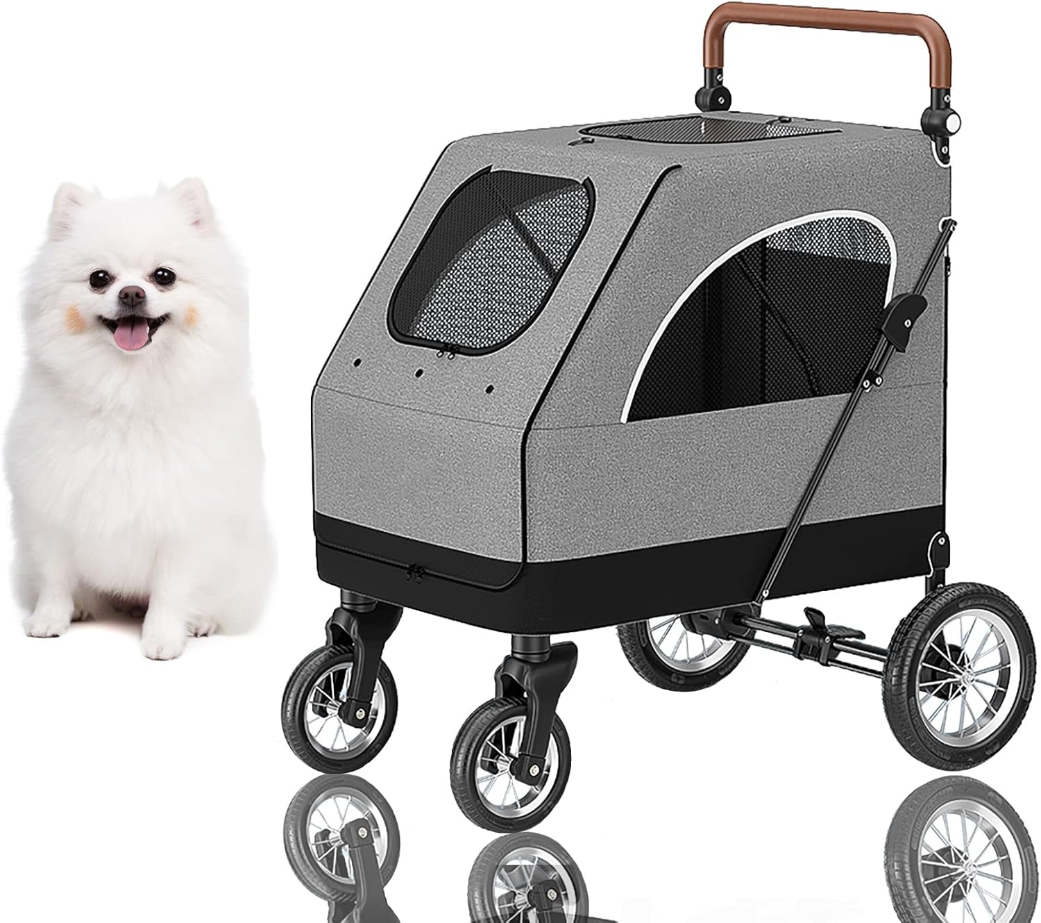 ペットカート犬用 カート 対面押す前輪360°回転 多頭用 ペットベビーカー 折りたたみ簡単 犬 猫 軽量 安全装置付 ドッグカート キャリー 小型犬 中型犬 老犬 多頭 介護用 耐荷重50kg お出