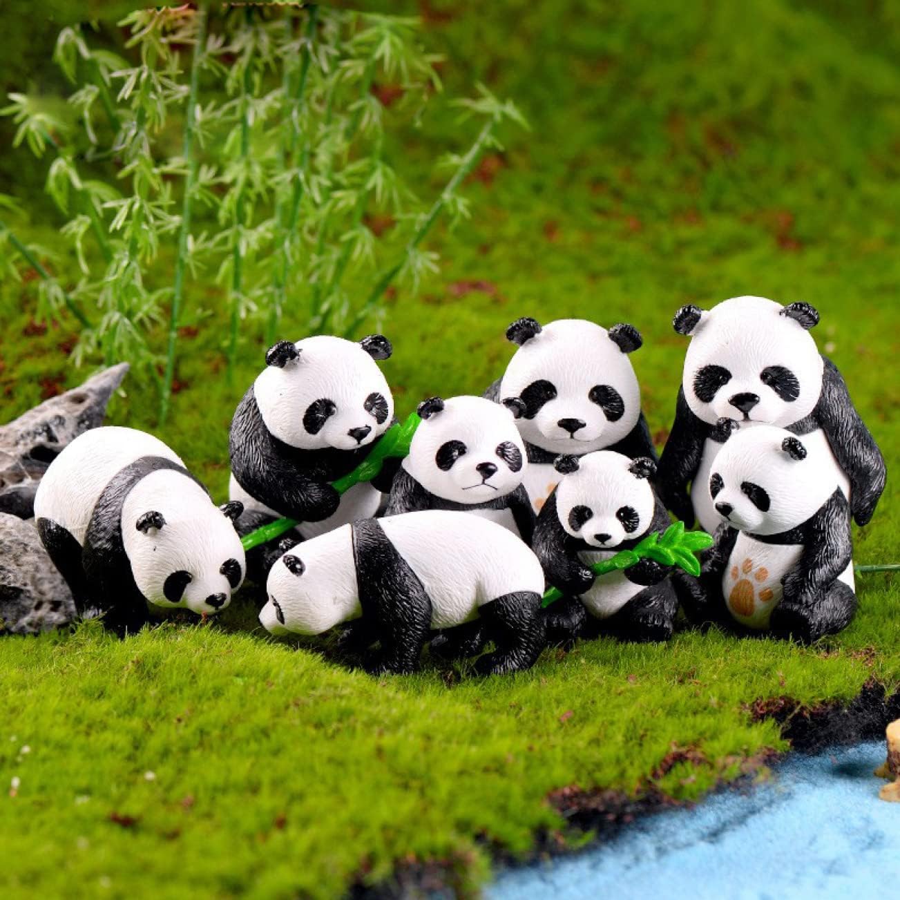 楽天市場】4点セット ガーデンオーナメント パンダ S 置物 小さめ