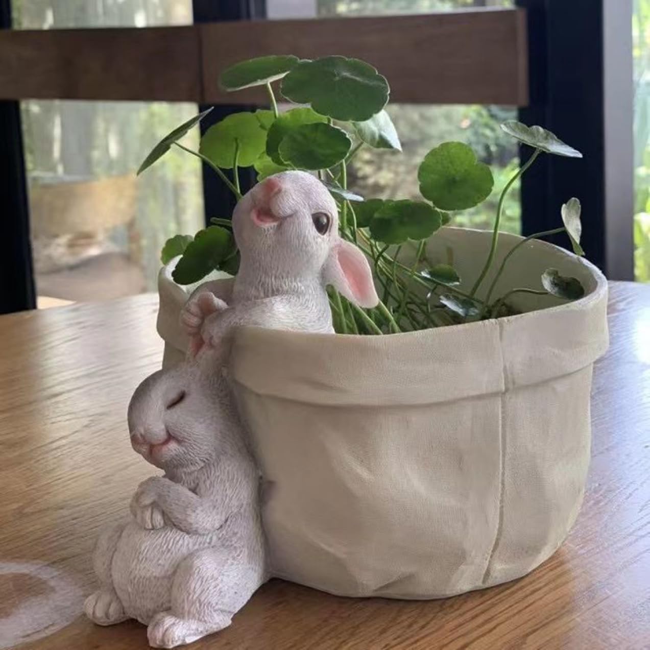 キティ　植木鉢　陶器　フィギュア　置物　ガーデンポット　カバー　うさぎ　花 キティ 植木鉢 陶器 フィギュア 置物 ガーデンポット カバー うさぎ 花