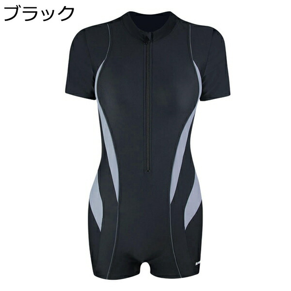 【25%OFFクーポン】競泳水着 レディース ワンピース M～4XL フィットネス 半袖 前開き 体型カバー 水着 女性 フィットネス水着 スイムウェア 可愛い スクール水着 温泉 旅行 水陸両用 競泳 練習用 スイミング スポーツ アリーナ トレーニング用