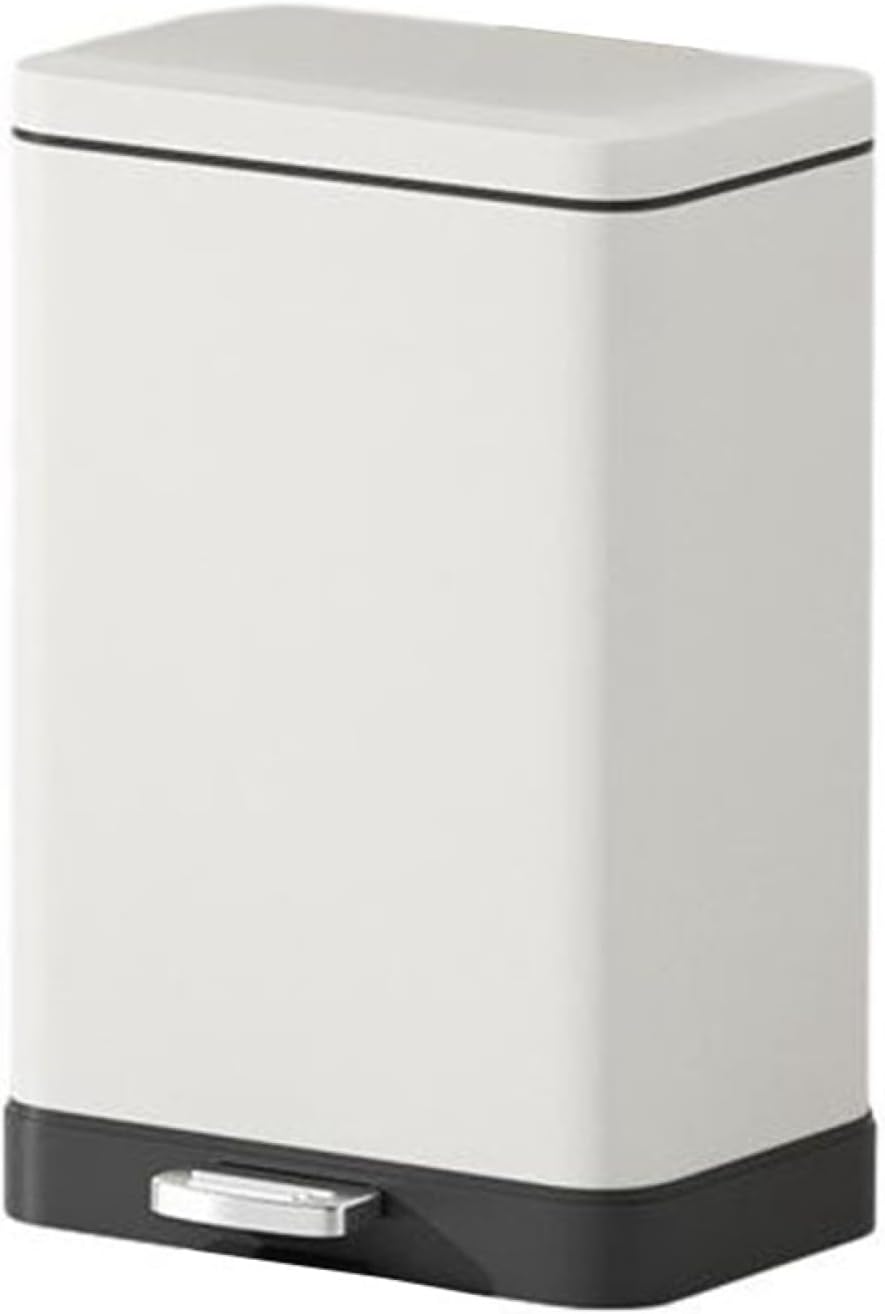 【全店通用25%OFFクーポン】ゴミ箱 ふた付き 20L ダストボックス 角型 ペダル式 ごみ箱 スリム おしゃれ 抗菌 消臭 密閉 音無し 部屋 キッチン リビングルーム トイレ 浴室 オフィス用 スチール ホワイト|大森麗萱