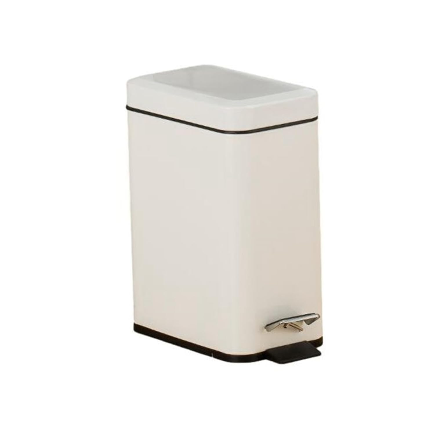 【25%OFFクーポン】ゴミ箱 ふた付き 5L ダストボックス 角型 ペダル式 ごみ箱 スリム おしゃれ 抗菌 消臭 密閉 音無し 部屋 キッチン リビングルーム トイレ 浴室 オフィス用 スチール ホワイト