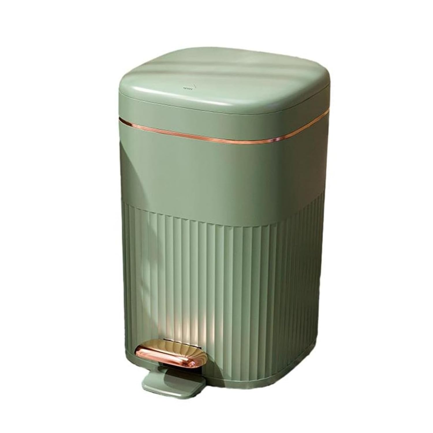 ゴミ箱 ふた付き 15L ダストボックス 角型 プッシュ ペダル式 ごみ箱 スリム おしゃれ 抗菌 消臭 密閉 音無し 部屋 キッチン リビングルーム トイレ 浴室 オフィス用 プラスチック グリーン