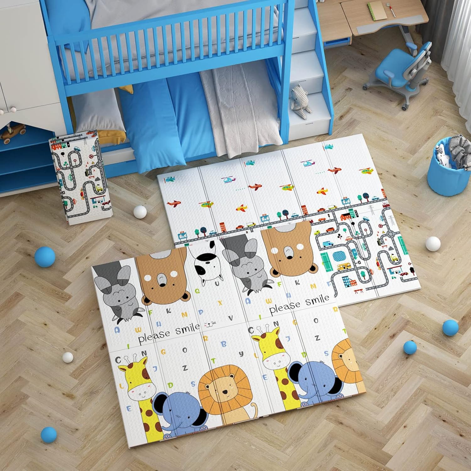 【25%OFFクーポン】ベビーマット 180*150*1cm おしゃれ ジョイントマット キッズ用プレイマット シンプル 防水 防音 衝撃緩和 両面使用可 赤ちゃん 折り畳み式 安全 無毒 無味 出産祝い ルームマット フロ