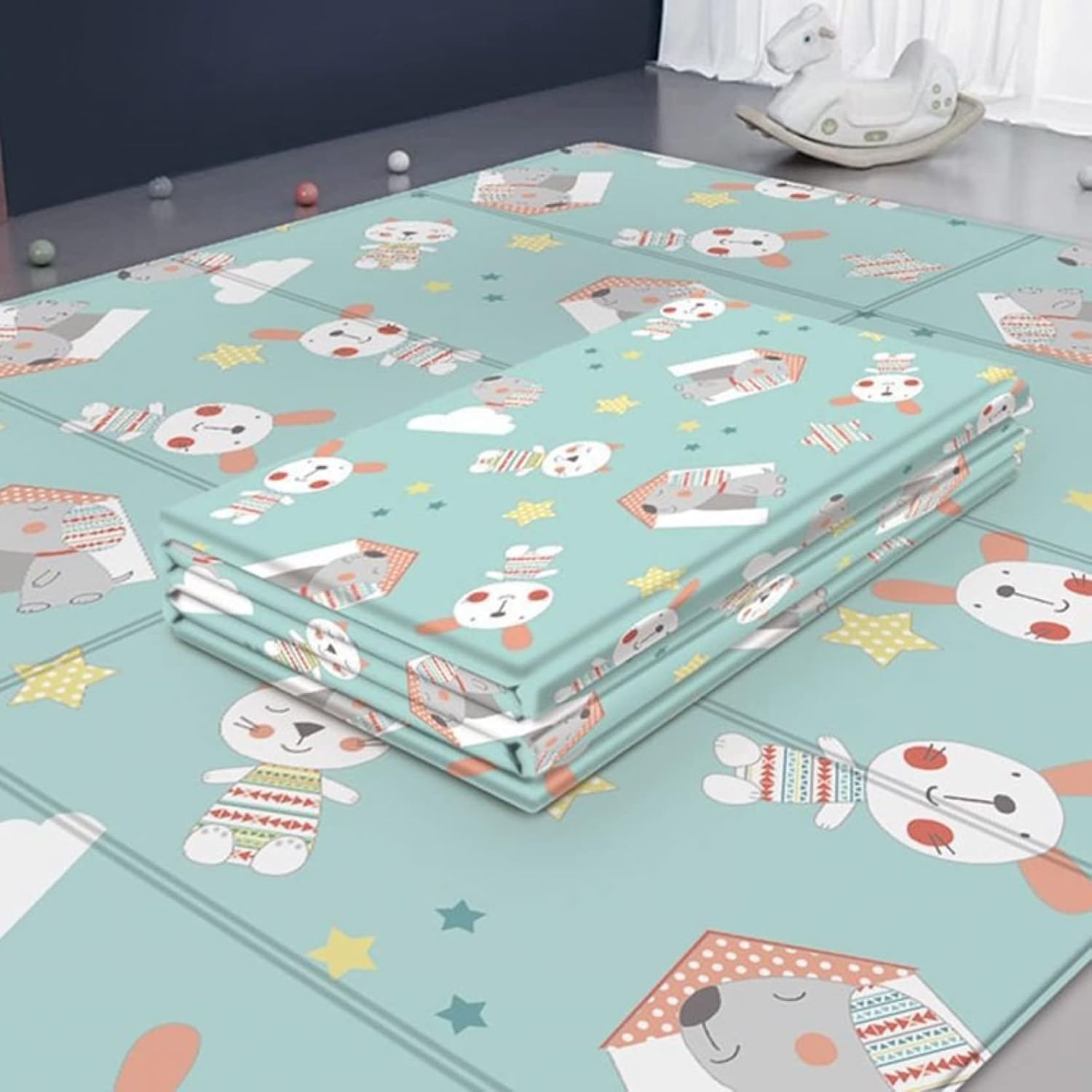 【全店通用25％OFFクーポン】ベビーマット 200*180*1cm キッズ用プレイマット 折り畳み式 薄手 おしゃれ プレイマット 子供 可愛い 遊び 学べる 清掃簡単 転倒防止 収納 防水 防音 防寒 安全 無毒 無味 出｜大森麗萱
