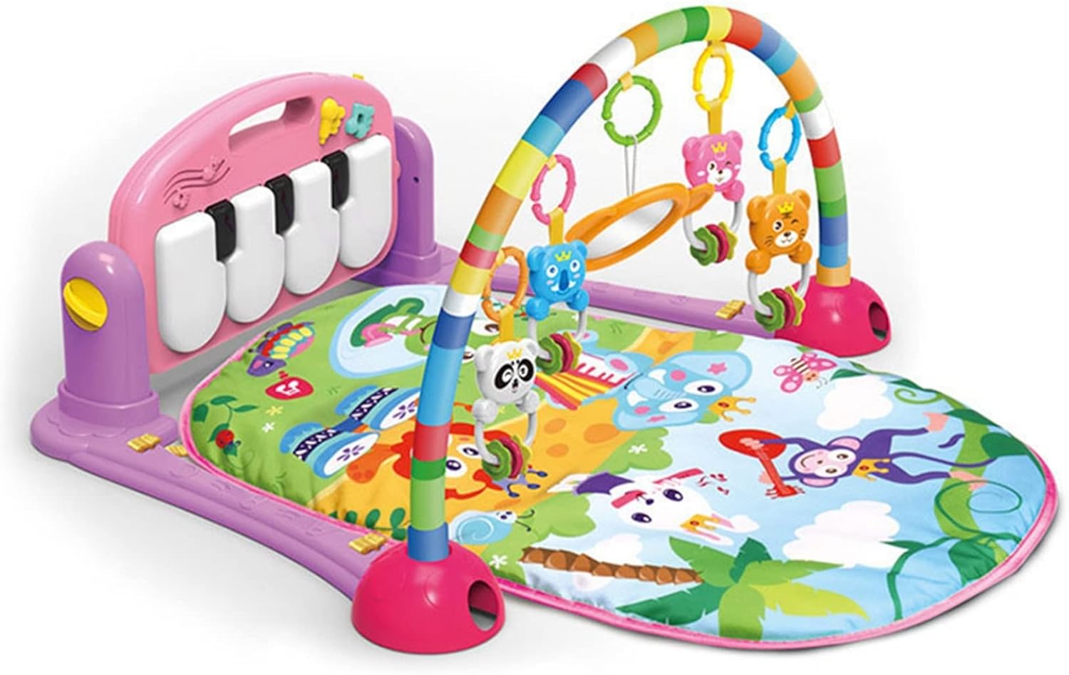 ベビージムピアノ 50*36.5*7.8cm プレイマット プレイジム 幼児 赤ちゃん おもちゃ付き?音が鳴るピアノ ベビージムマット ベビーおもちゃ 新生児 知育おもちゃ 出産準備 知育玩具 洗濯可