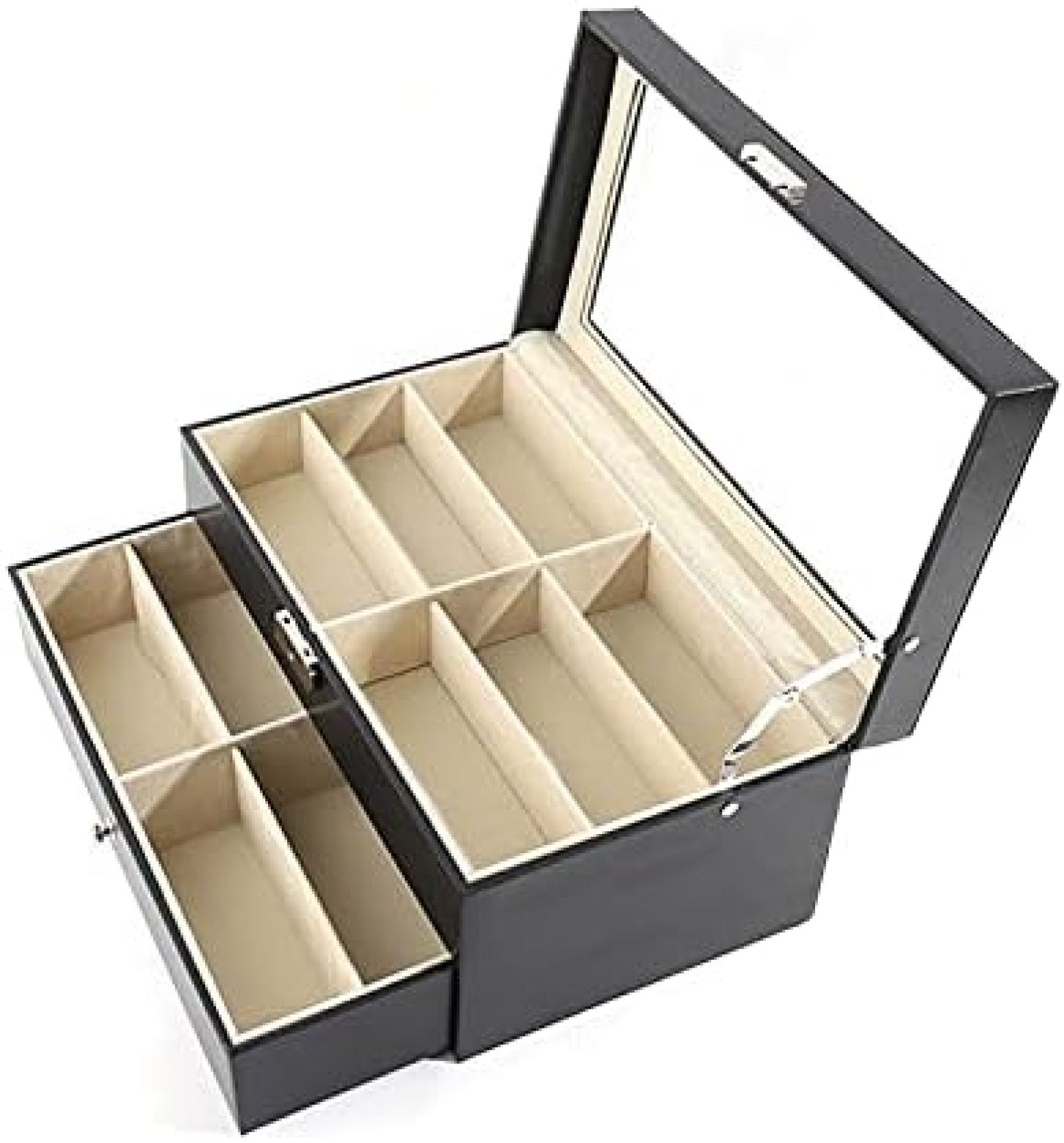 メガネディスプレイラックサングラスオーガナイザーブラックサングラスメガネホルダー収納ボックス眼鏡ディスプレイケースホルダージュエリーウォッチオーガナイザーメガネディスプレイサングラス眼鏡ホルダー|大森麗萱