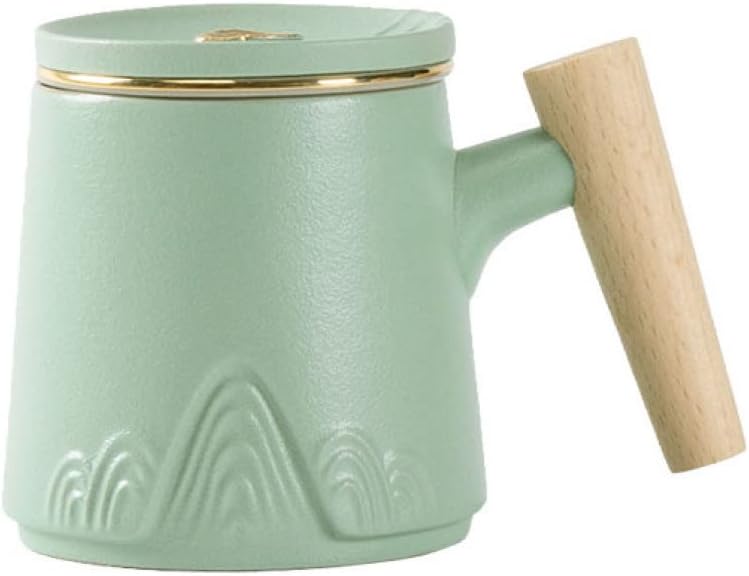 【全店通用25％OFFクーポン】おしゃれ マグカップ 蓋付き 美しいコーヒーカップ 軽量 ライトグリーン 無地 330ml 電子レンジ不可 食洗機不可 母の日 誕生日プレゼント女性 ティーカップ 紅茶 食器 コーヒーカップ 結｜大森麗萱 8,198円