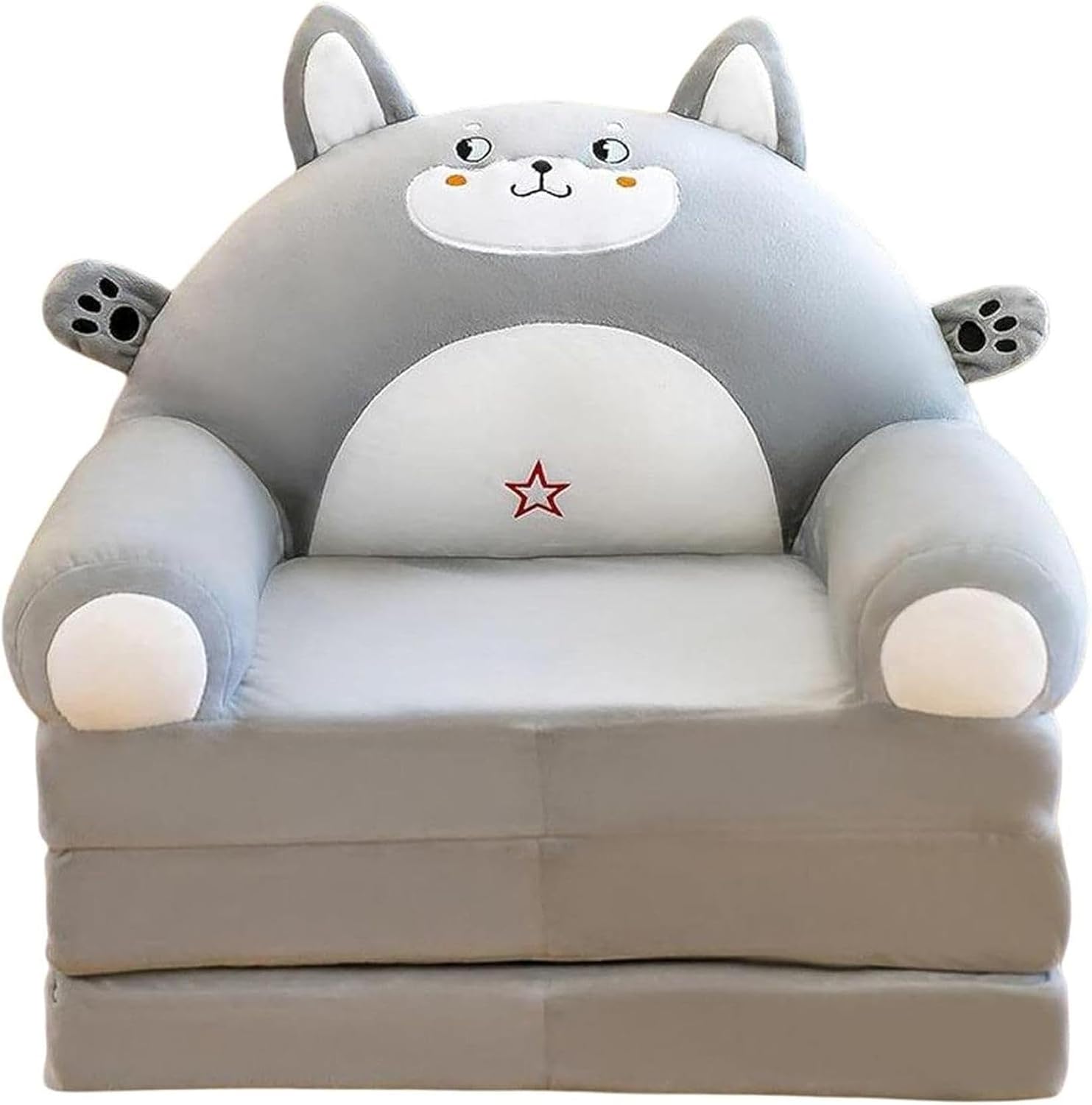 ベビーソファー 折りたたみ式 動物 ふわふわ 子供用 ソファー 軽量 キッズソファーベッド 座布団 背もたれ 気持ちいい 洗える 手すり付 女の子 男の子 出産祝い プレゼント マウス40x50x50