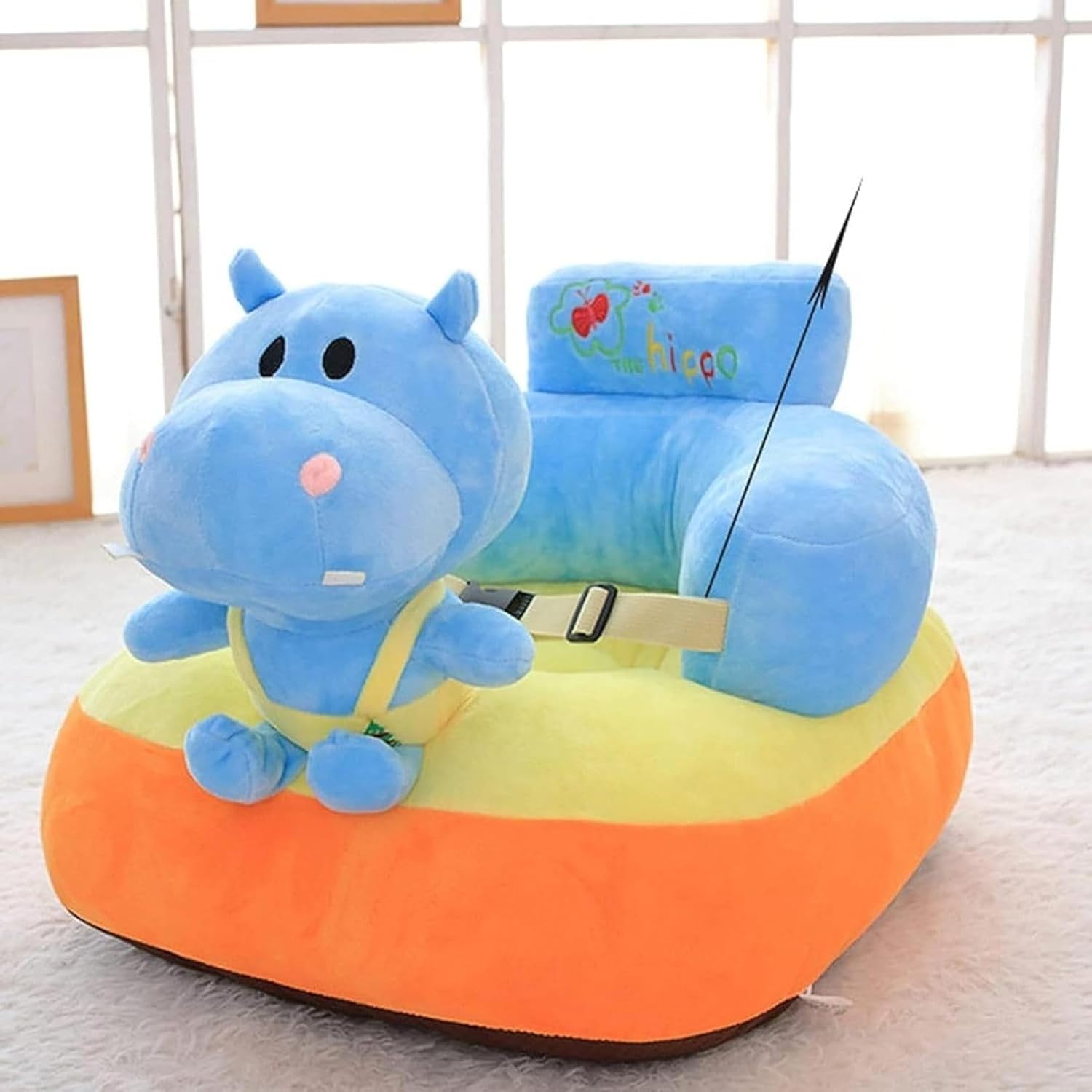 お座り練習チェア 子供用ソファー ベビーソファー 動物 ふわふわ 座布団 柔らかい かわいい 滑り止め ソフトチェア ぬいぐるみ 洗える 転倒防止 3ヶ月~3歳 幼児 誕生日 贈り物 保育園 カバ55
