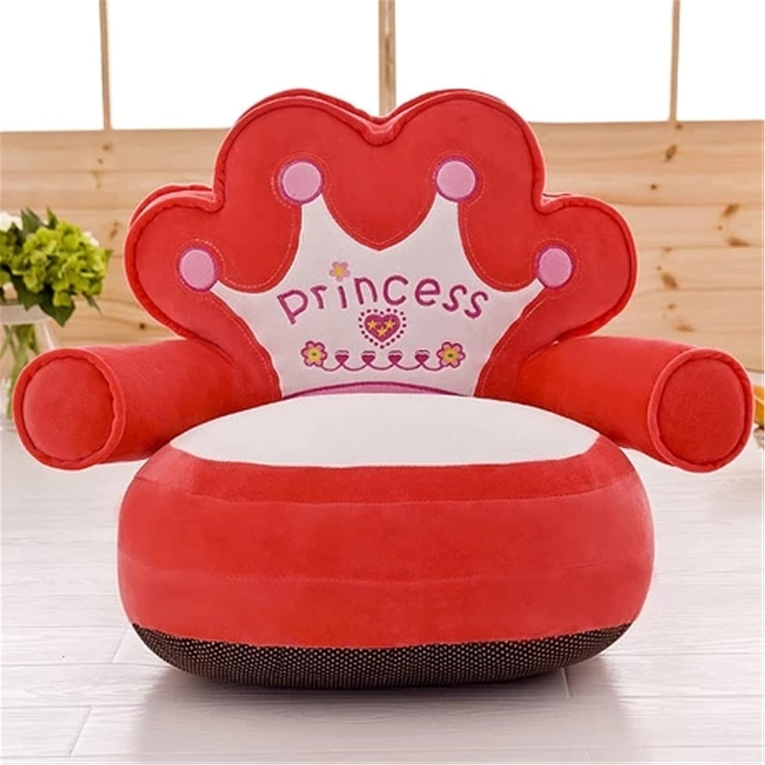 【25%OFFクーポン】キッズソファー 子供ソファキッズ家具キッズソファチェアビーンバッグキッズクラウンソファ漫画豪華ソファチェア (色 : Red Size : 50x50x50cm)