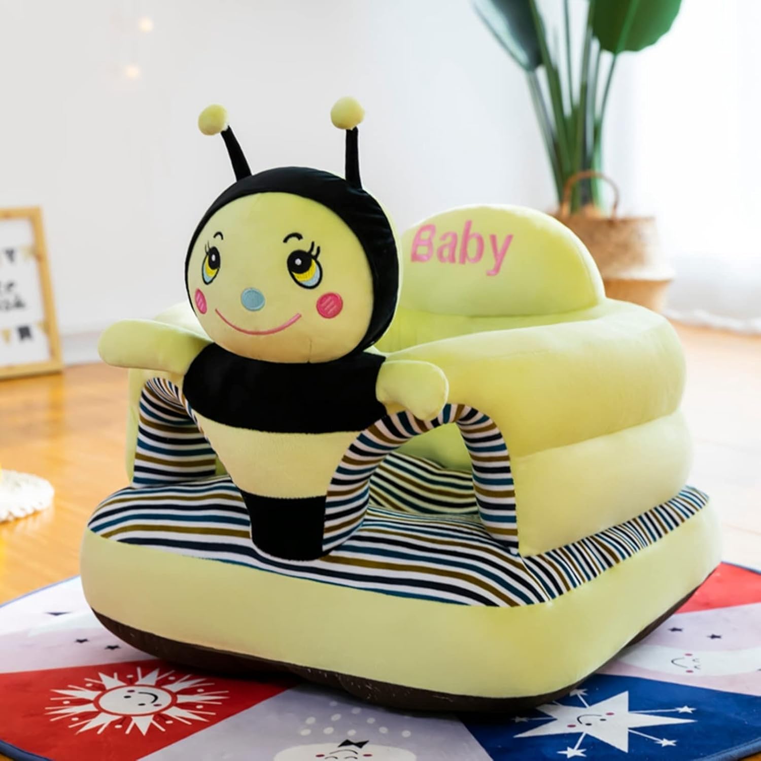 ぬいぐるみチェア ベビーソファー お座り練習 ソフト 転落防止ベルト付き ふわふわ キャラクター 可愛い アニマル 子供用 キッズ用 安定感 子供部屋 お食事 幼稚園 保育園 ギフト 座椅子 ローチェ